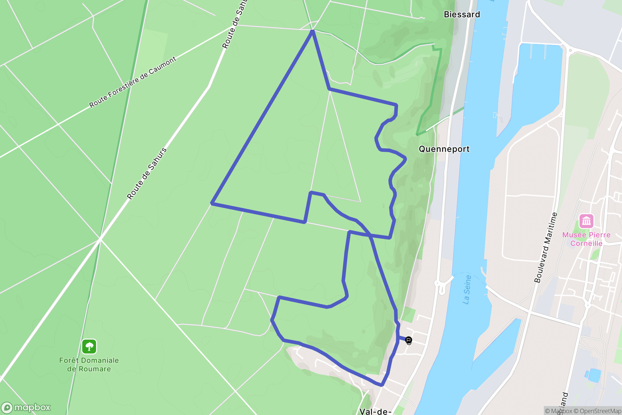 Val-de-la-Haye : carte du parcours de randonnée - France