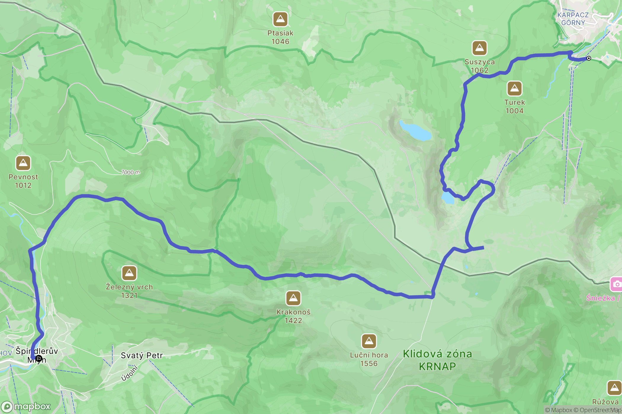 Karpacz: mapa trasy - Poland