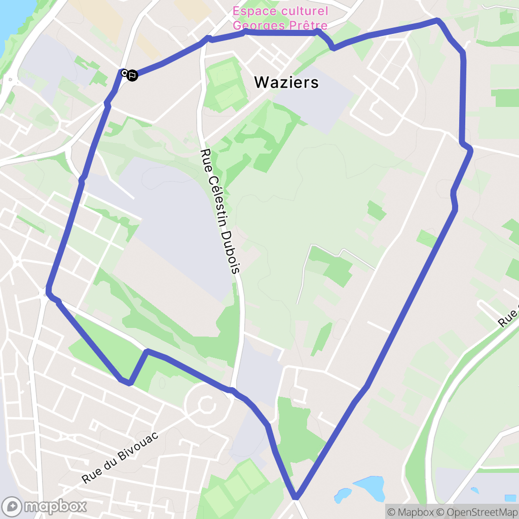 Waziers : carte du parcours de randonnée - France