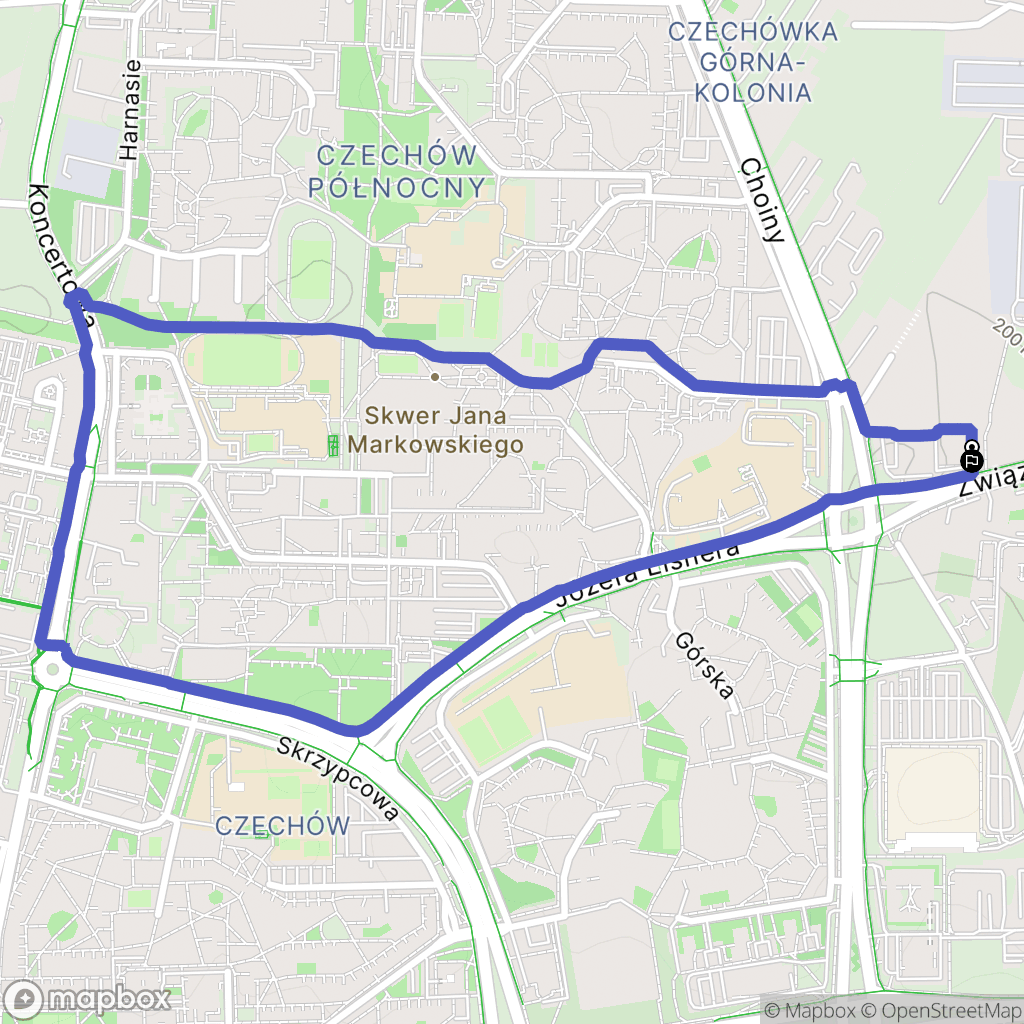 Lublin: mapa trasy - Poland