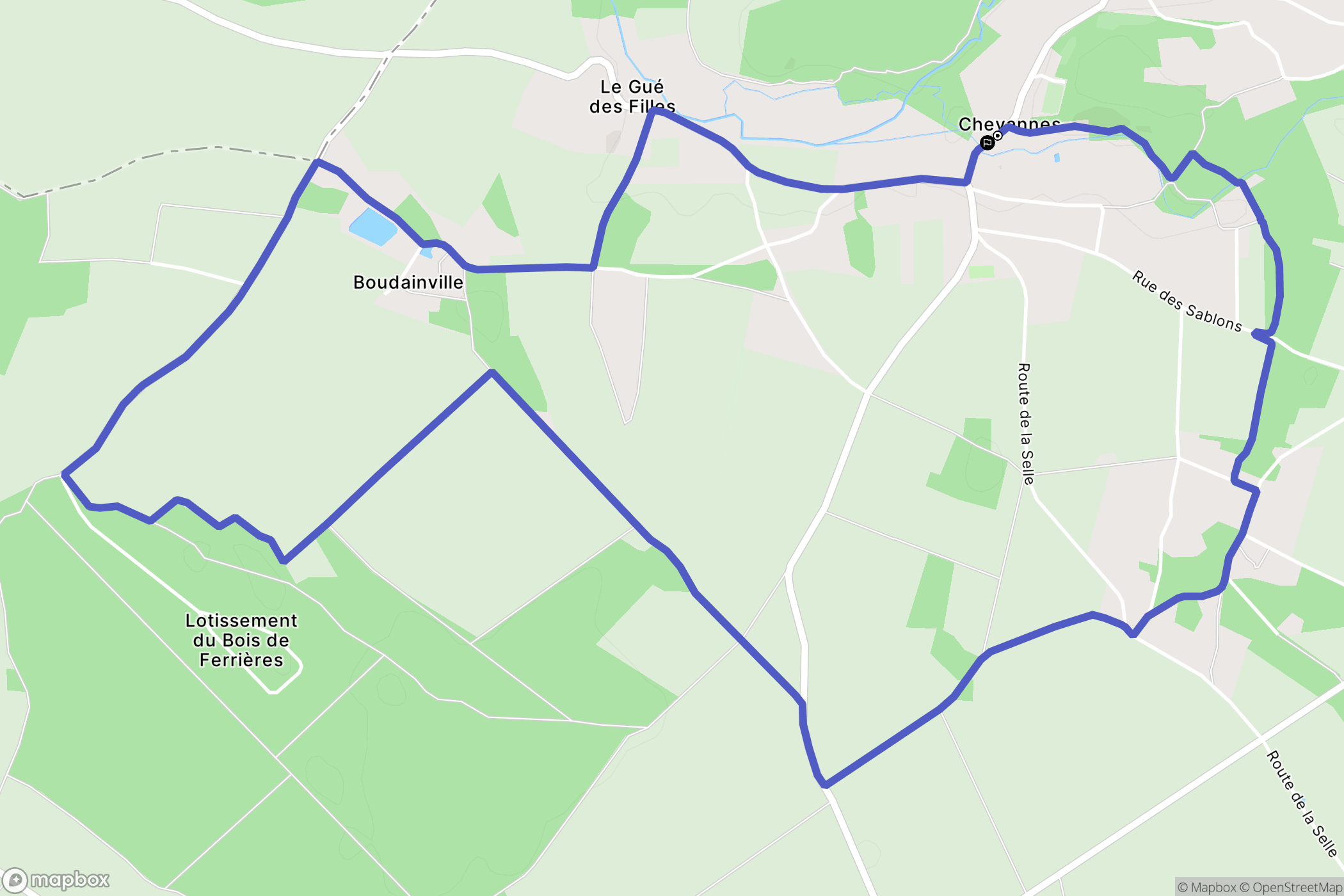 Chevannes : carte du parcours de randonnée - France