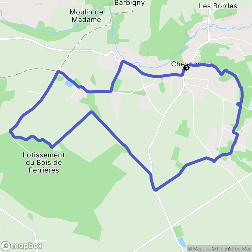 Chevannes : carte du parcours de randonnée - France