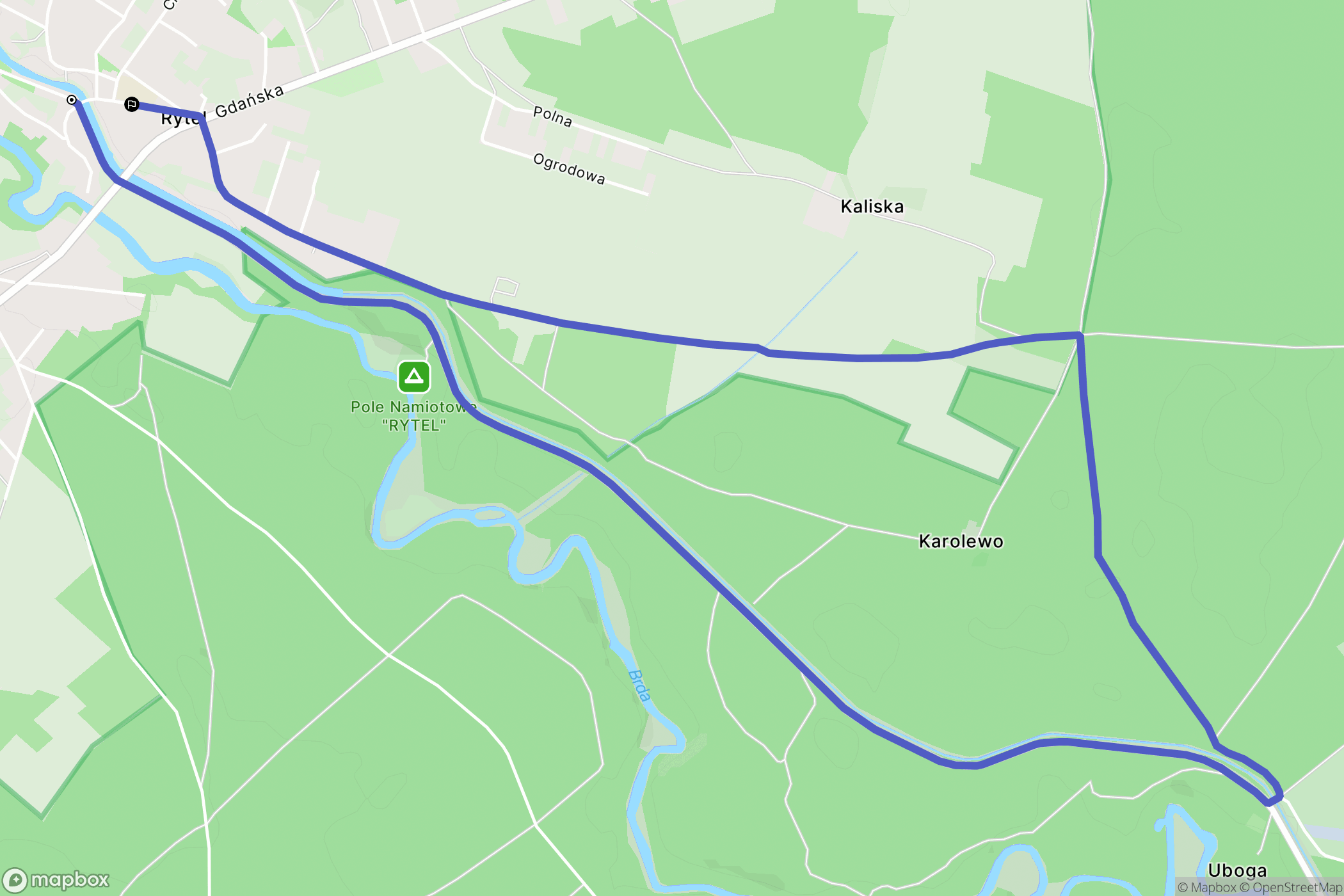 Rytel: mapa trasy - Poland