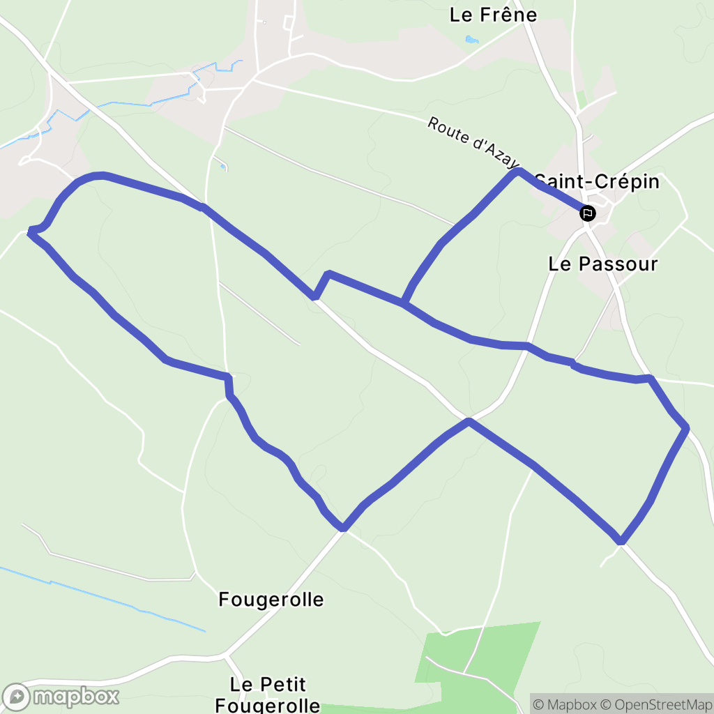Saint-Crepin : carte du parcours de randonnée - France