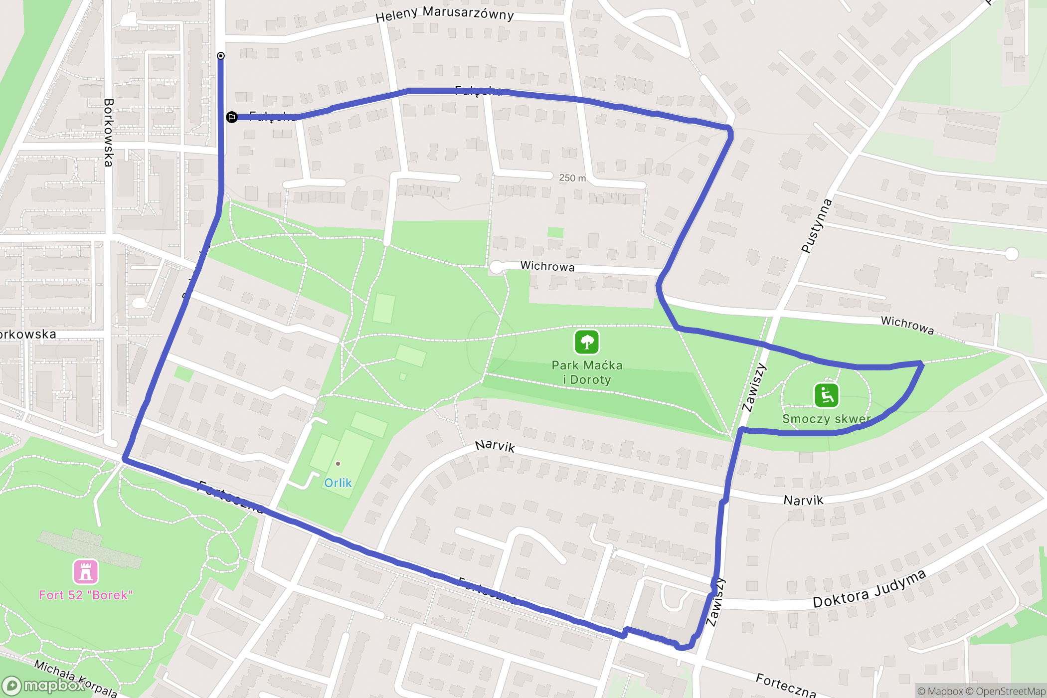 Kraków: mapa trasy - Poland