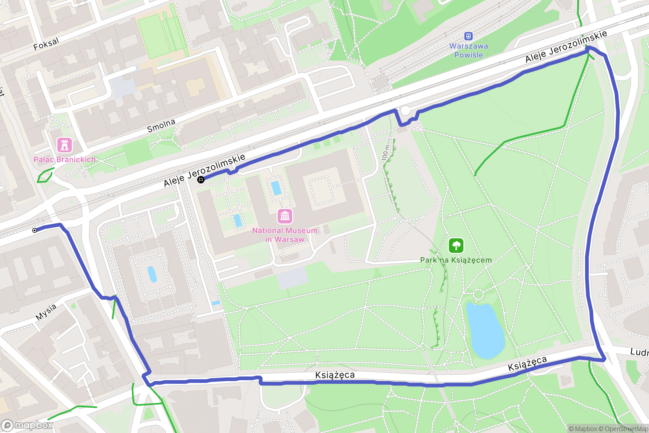 Warszawa: mapa trasy - Poland
