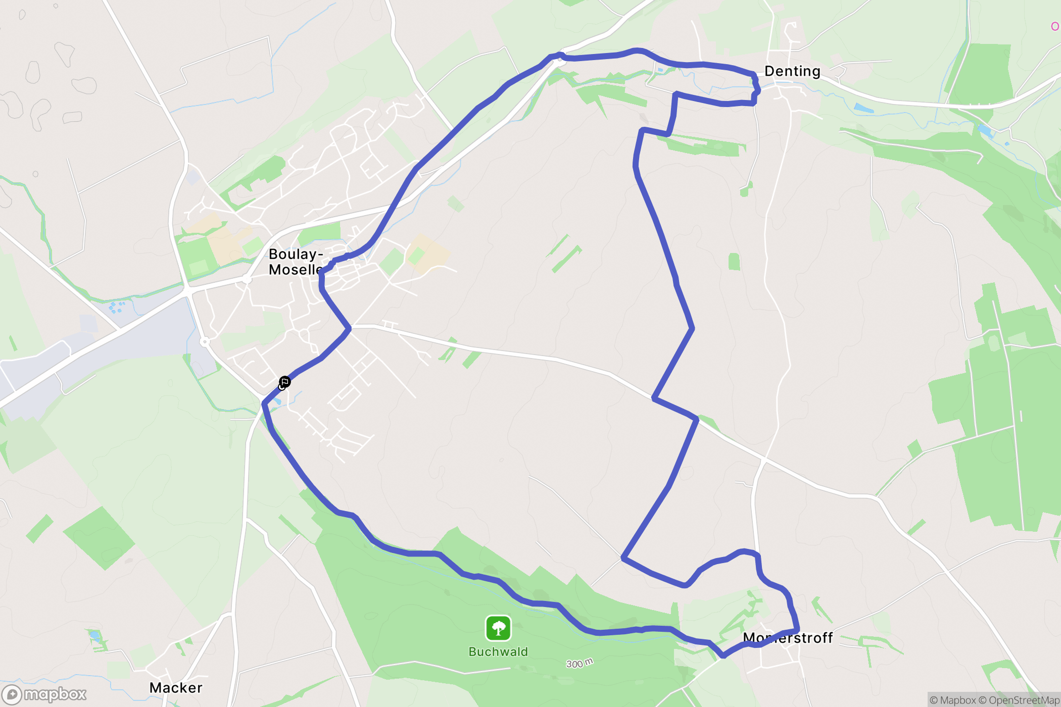 Boulay-Moselle : carte du parcours de randonnée - France