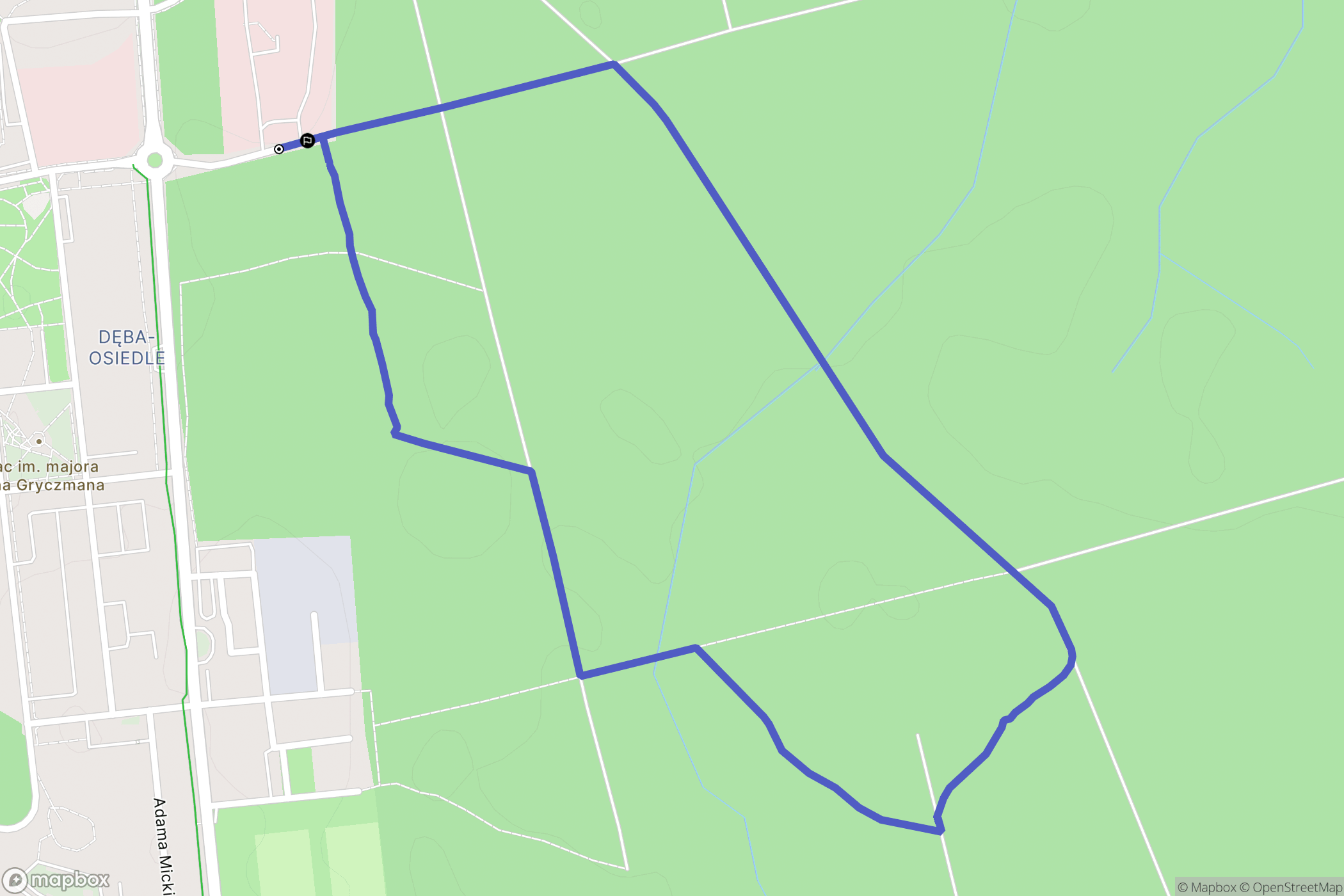 Nowa Dęba: mapa trasy - Poland