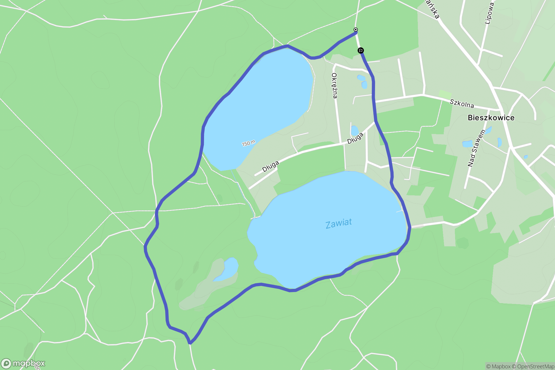 Bieszkowice: mapa trasy - Poland