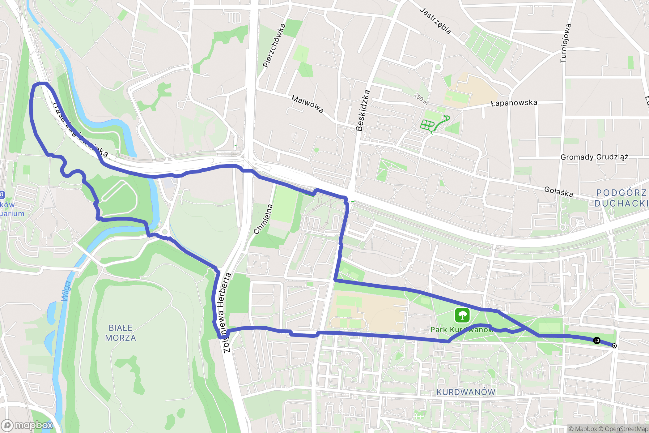 Kraków: mapa trasy - Poland