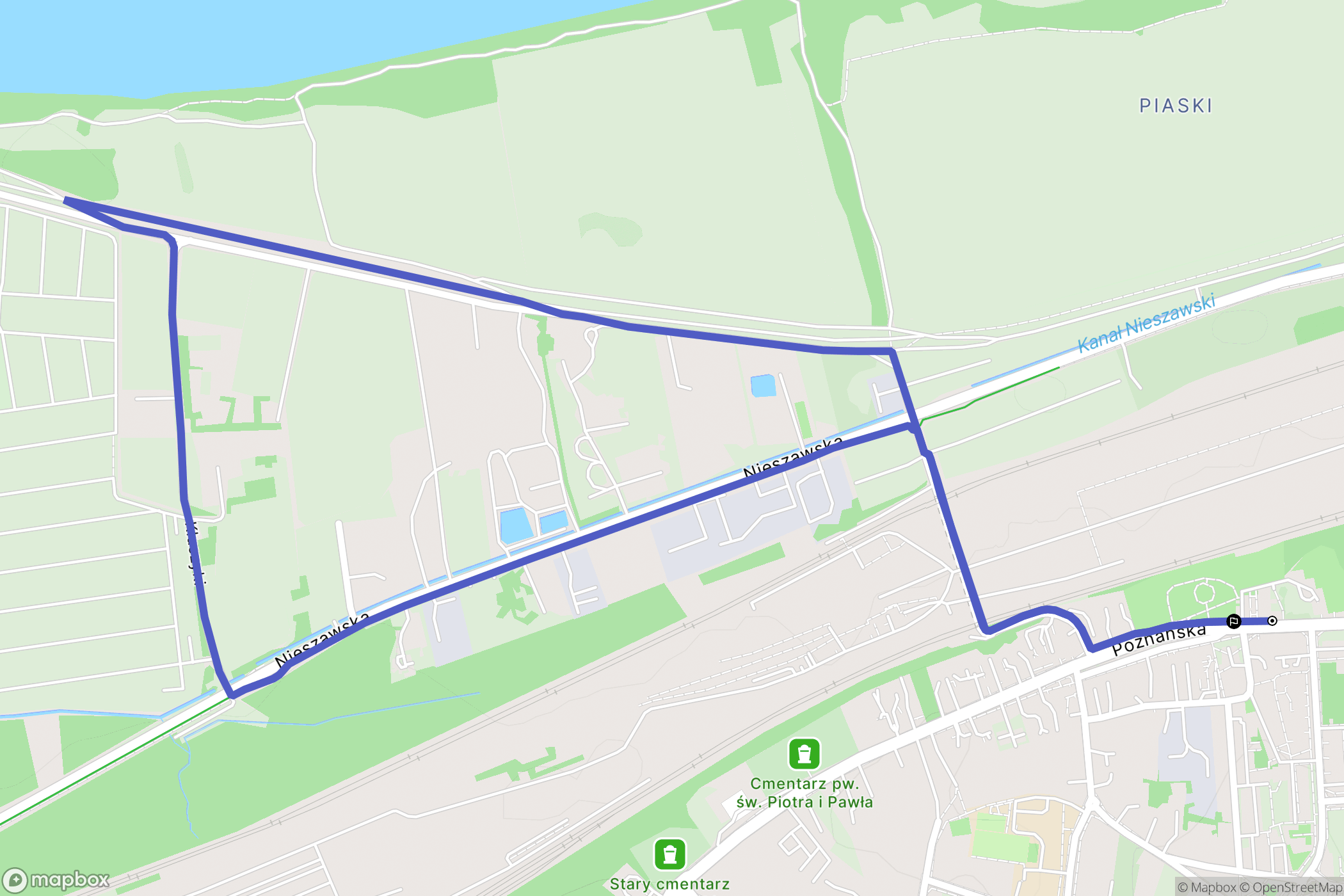 Toruń: mapa trasy - Poland