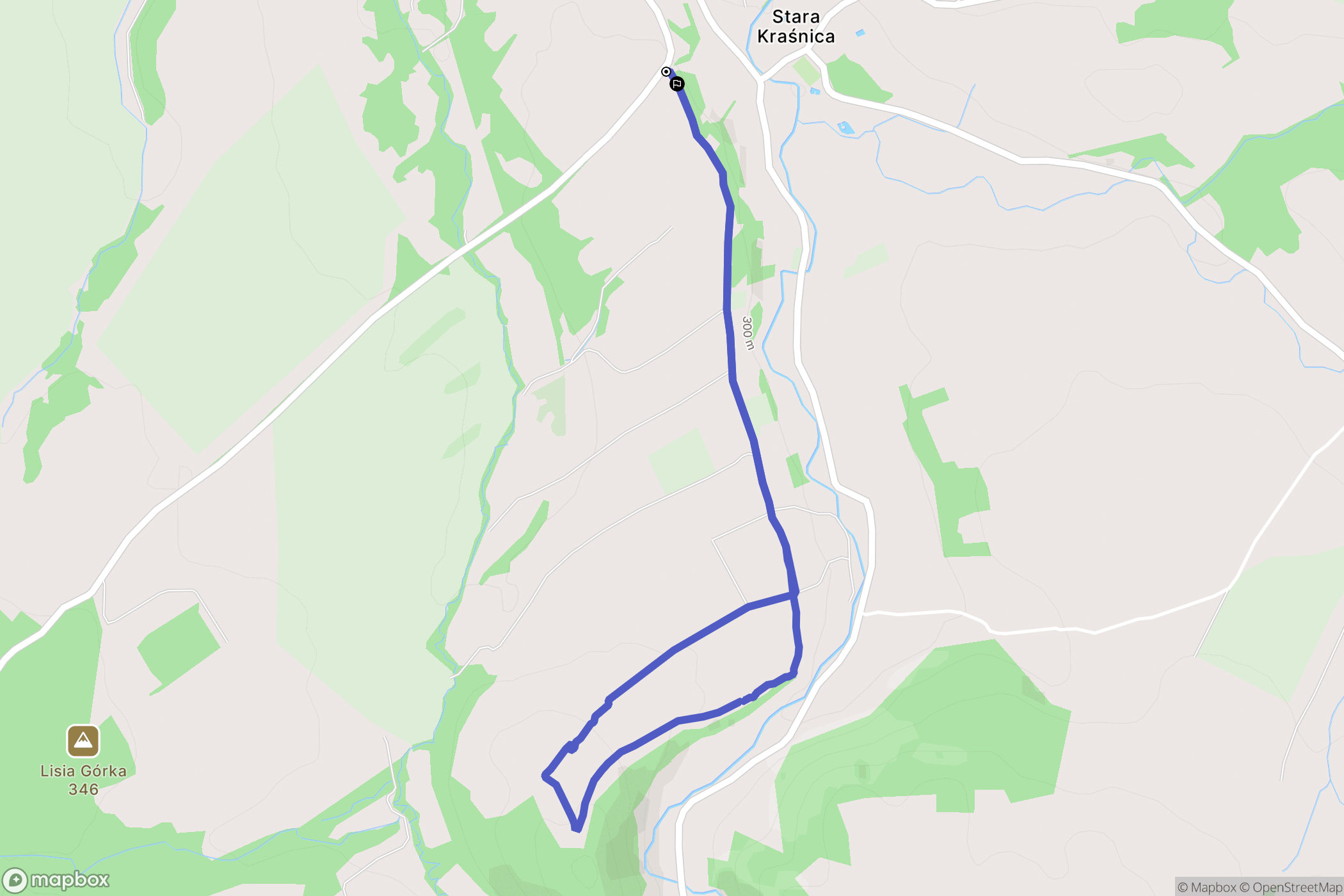 Stara Kraśnica: mapa trasy - Poland