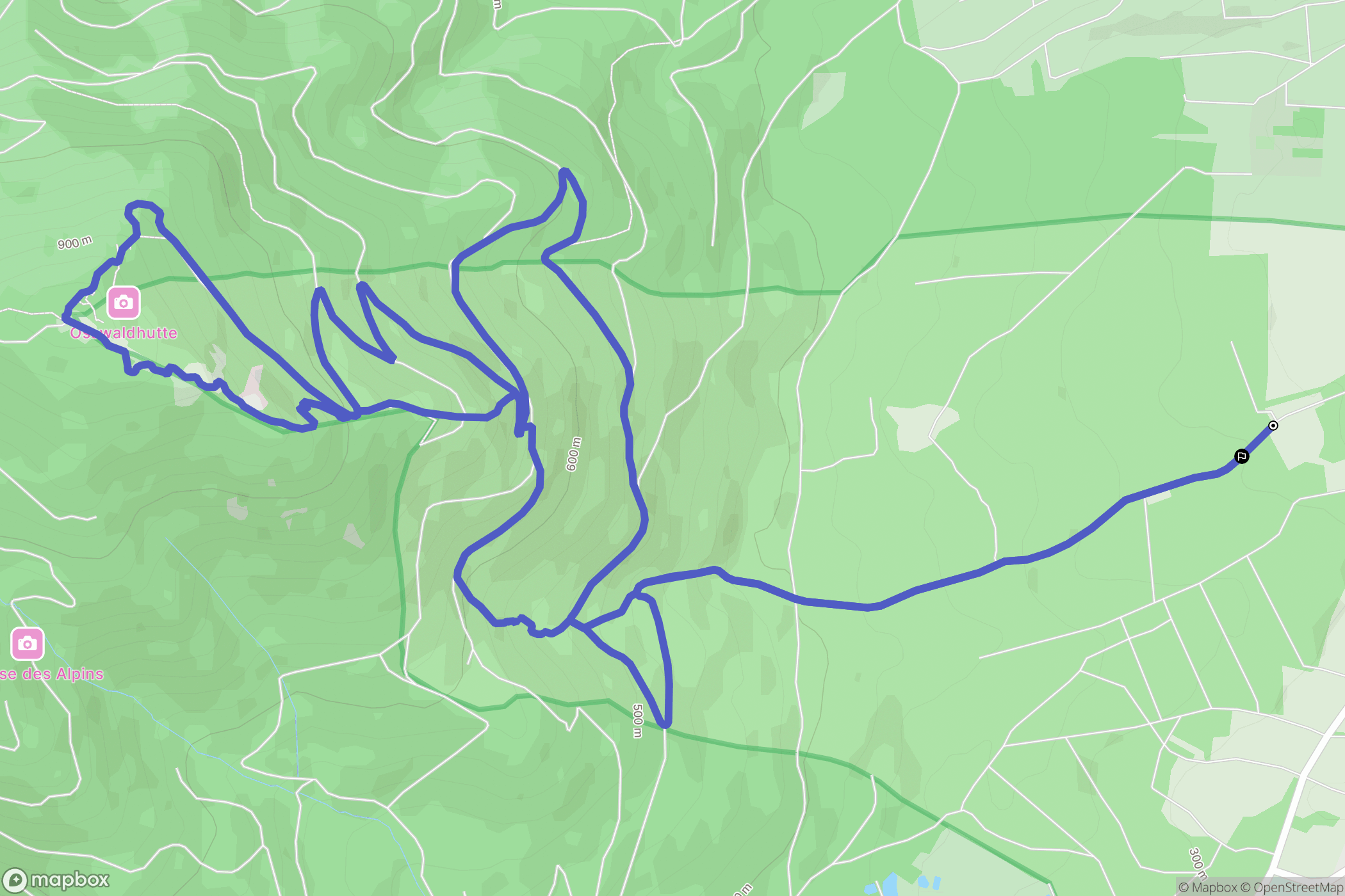 Hartmannswiller : carte du parcours de randonnée - France
