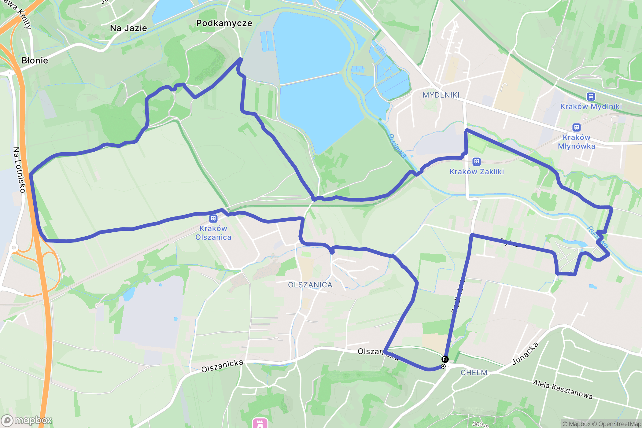 Kraków: mapa trasy - Poland