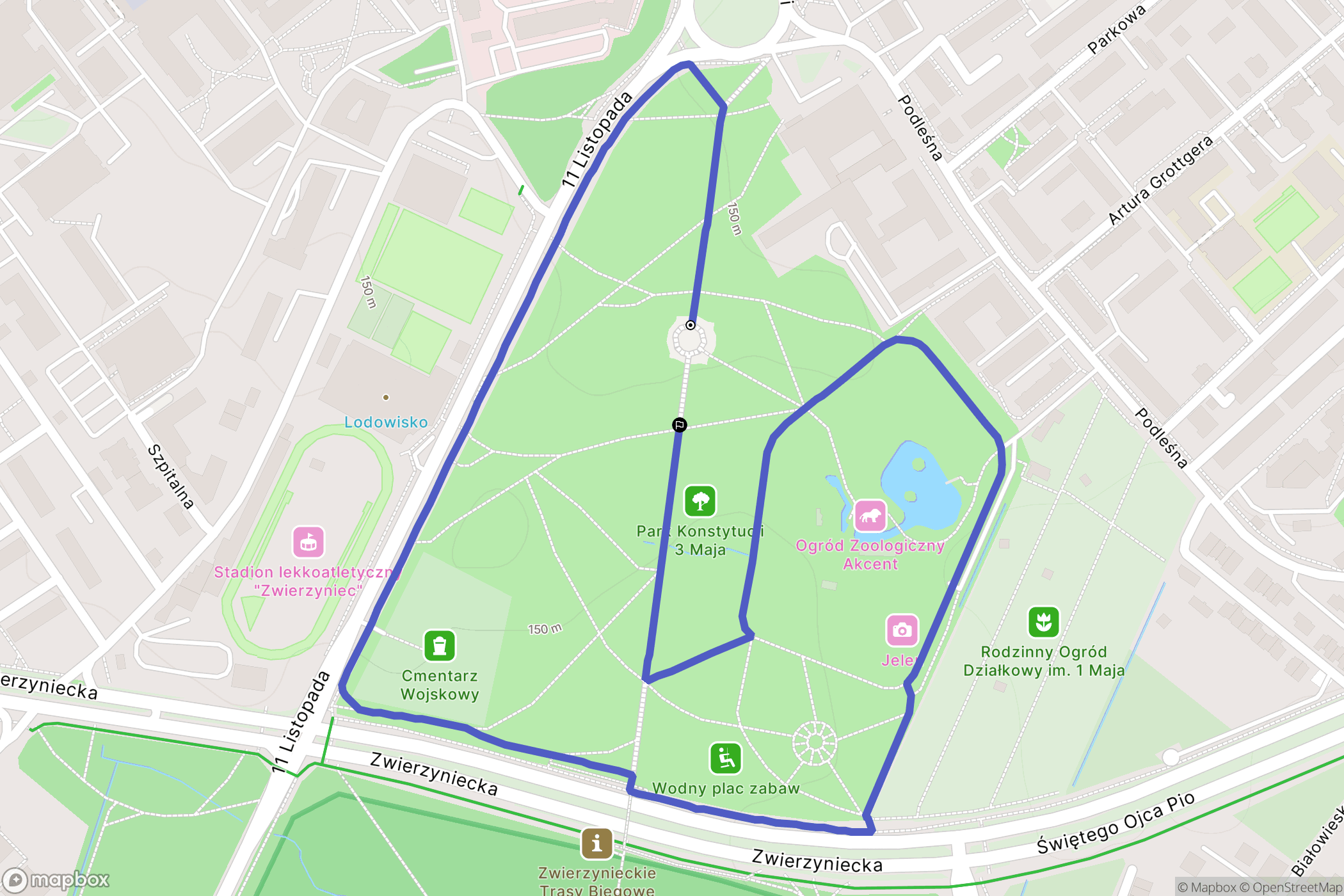 Białystok: mapa trasy - Poland