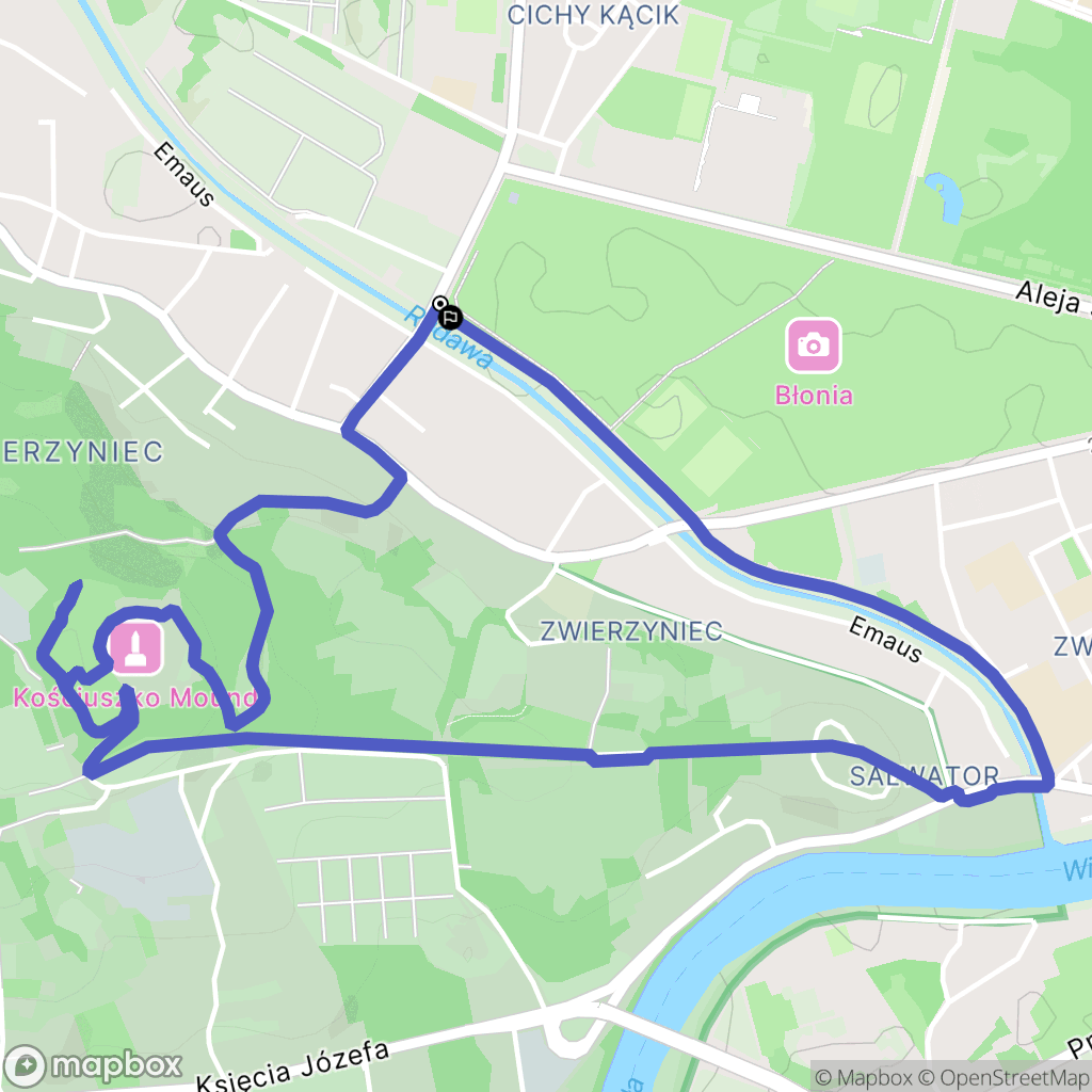 Kraków: mapa trasy - Poland