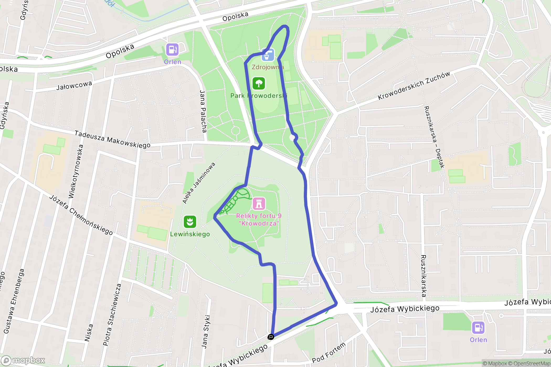 Kraków: mapa trasy - Poland