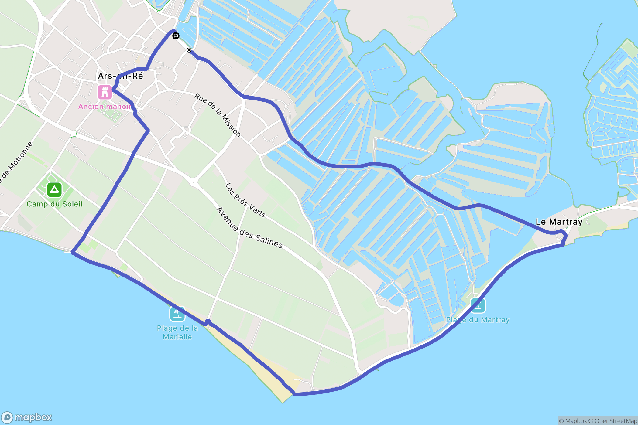 Ars-en-Ré : carte du parcours de randonnée - France