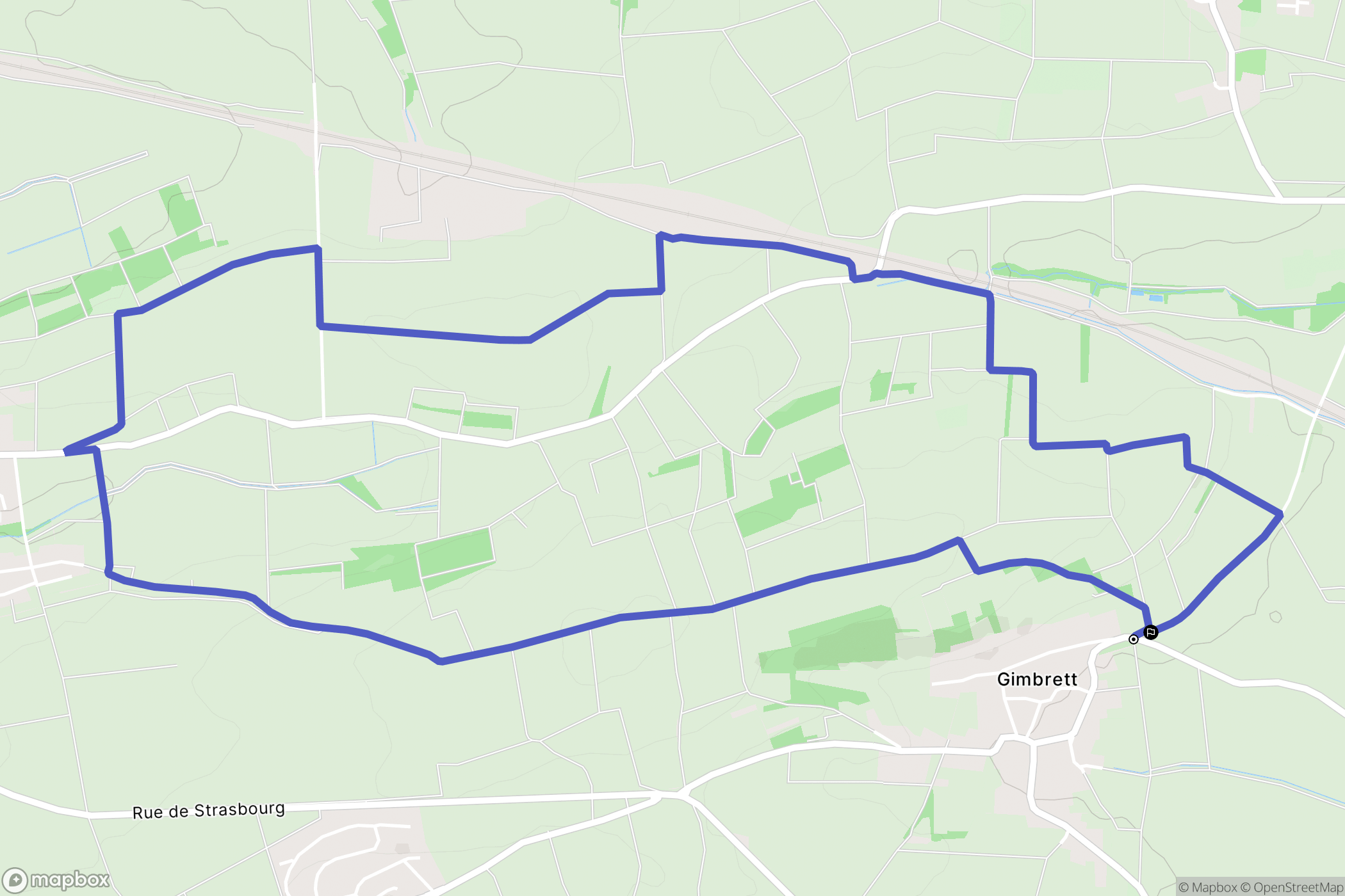 Berstett : carte du parcours de randonnée - France