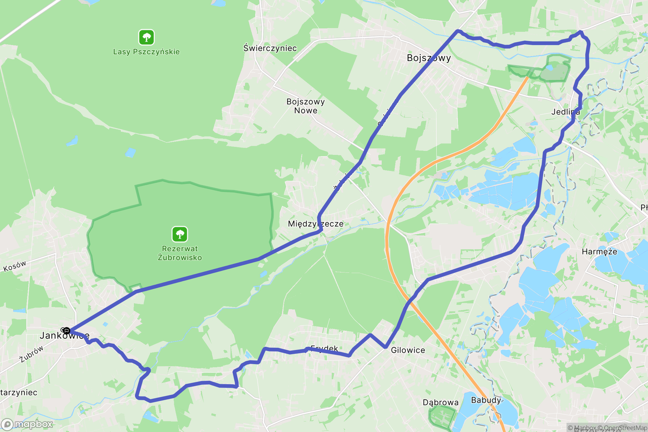 Jankowice: mapa trasy - Poland