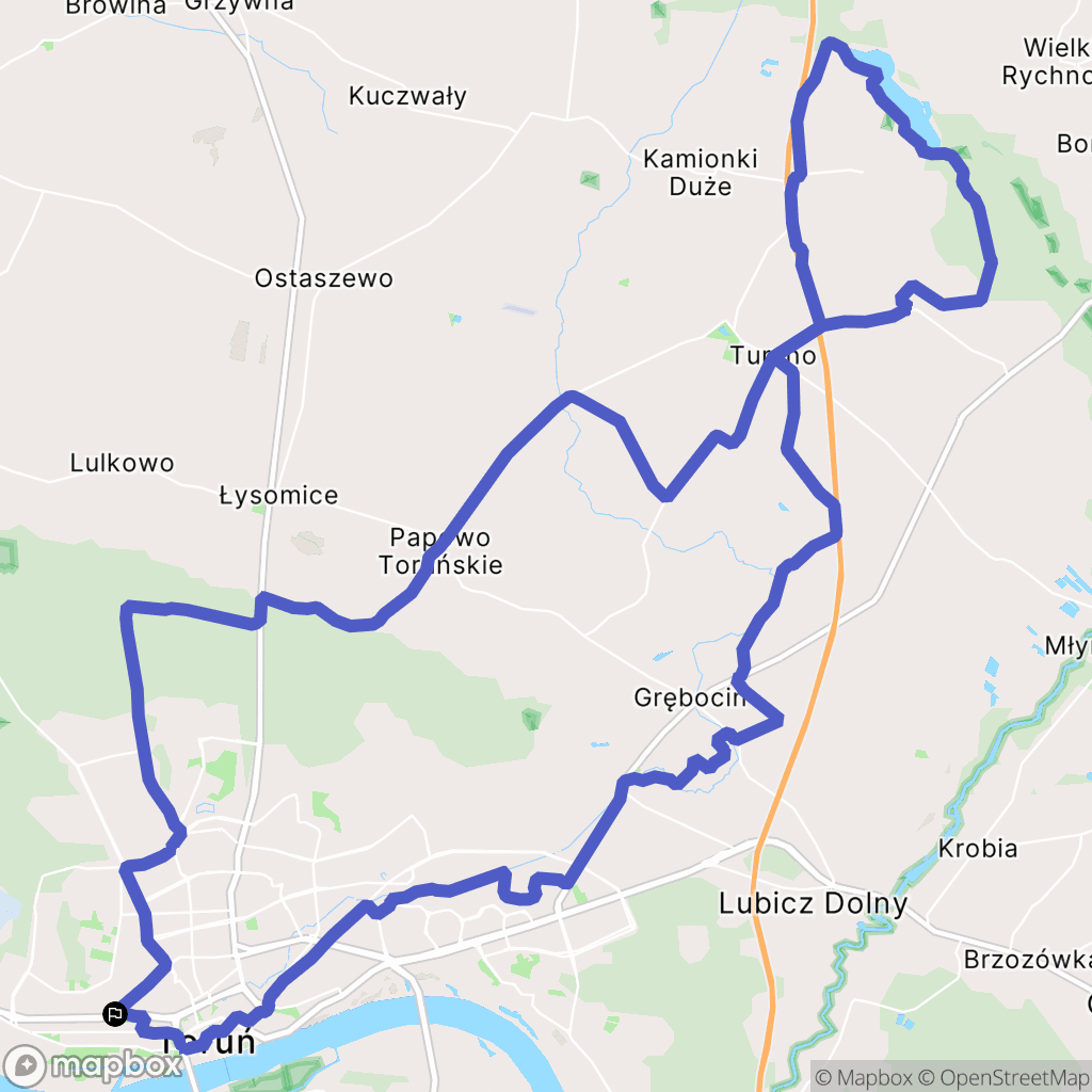 Toruń: mapa trasy - Poland