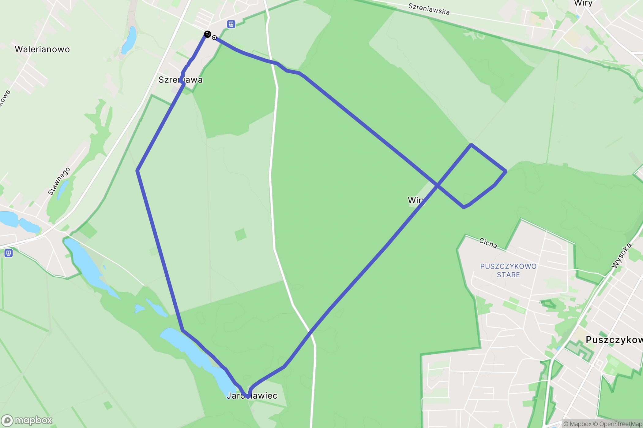 Szreniawa: mapa trasy - Poland