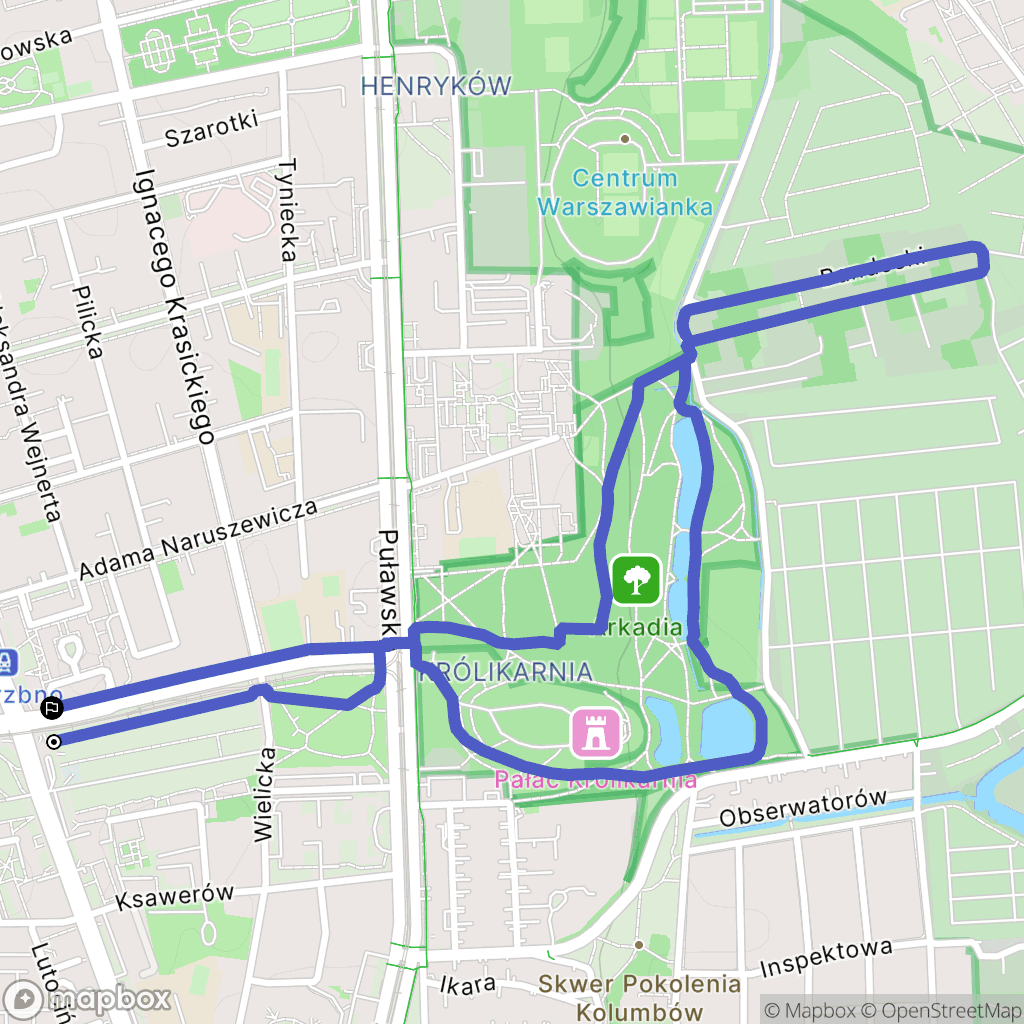Warszawa: mapa trasy - Poland