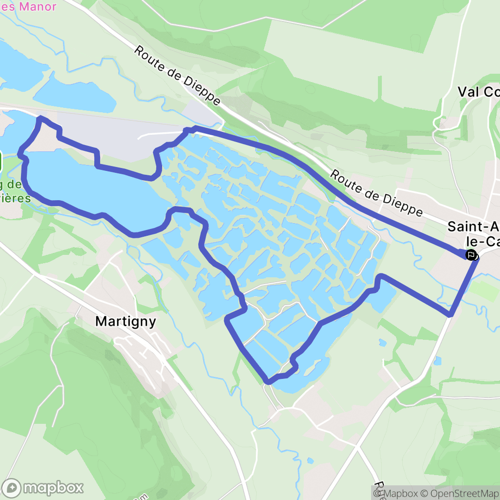 Saint-Aubin-le-Cauf : carte du parcours de randonnée - France