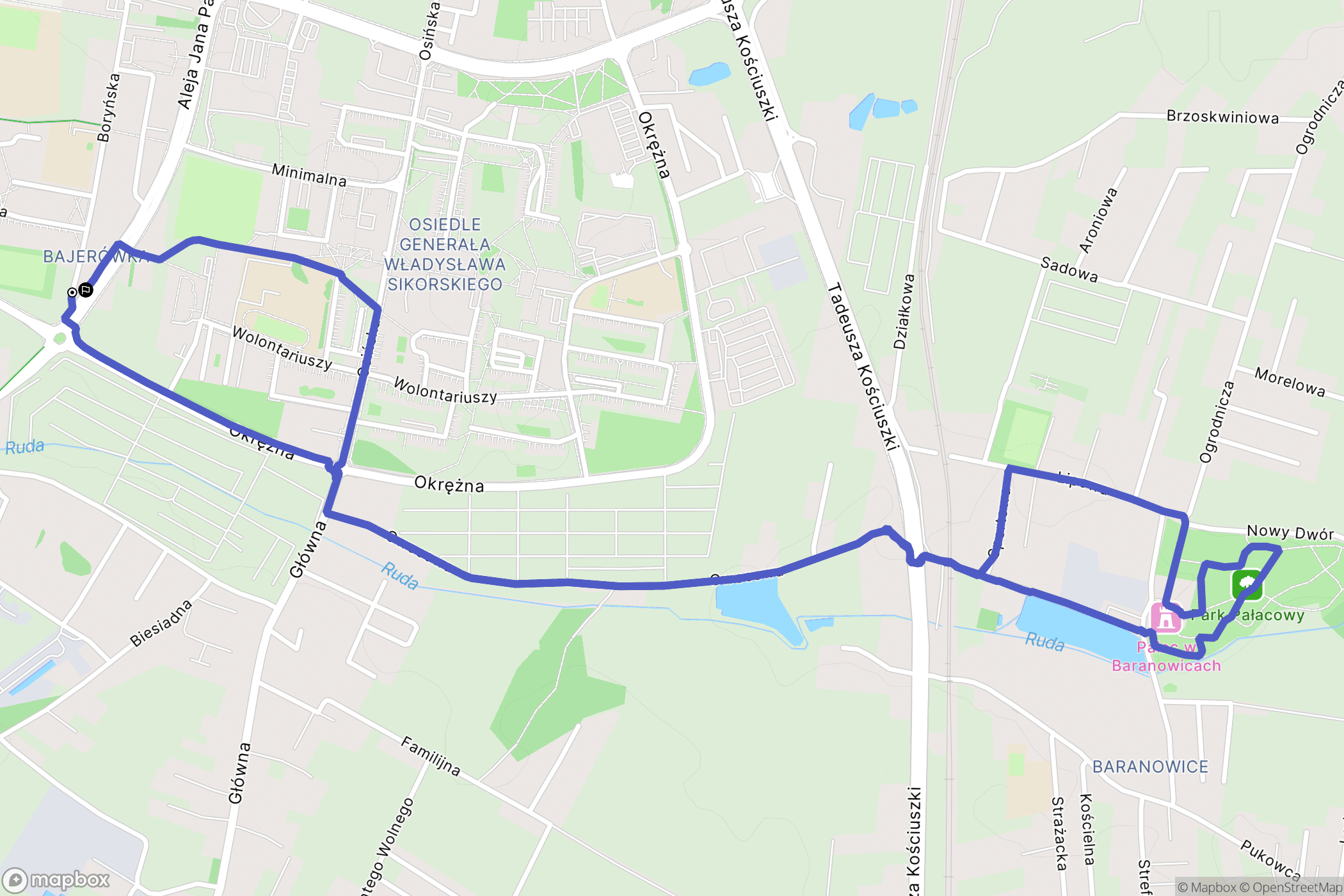 Żory: mapa trasy - Poland