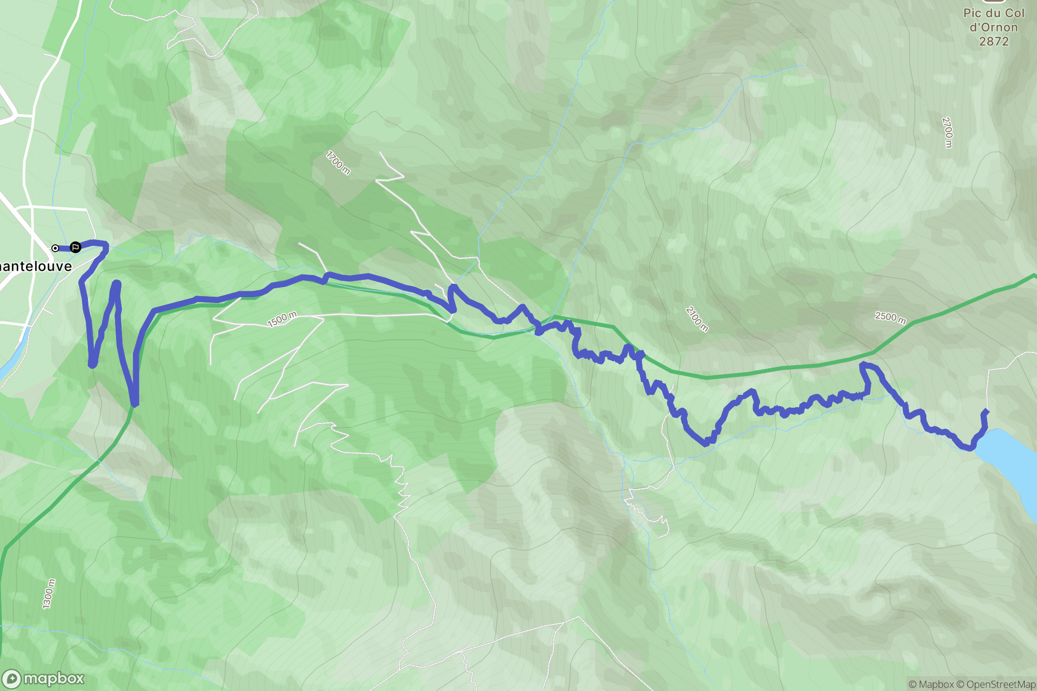 Chantepérier : carte du parcours de randonnée - France