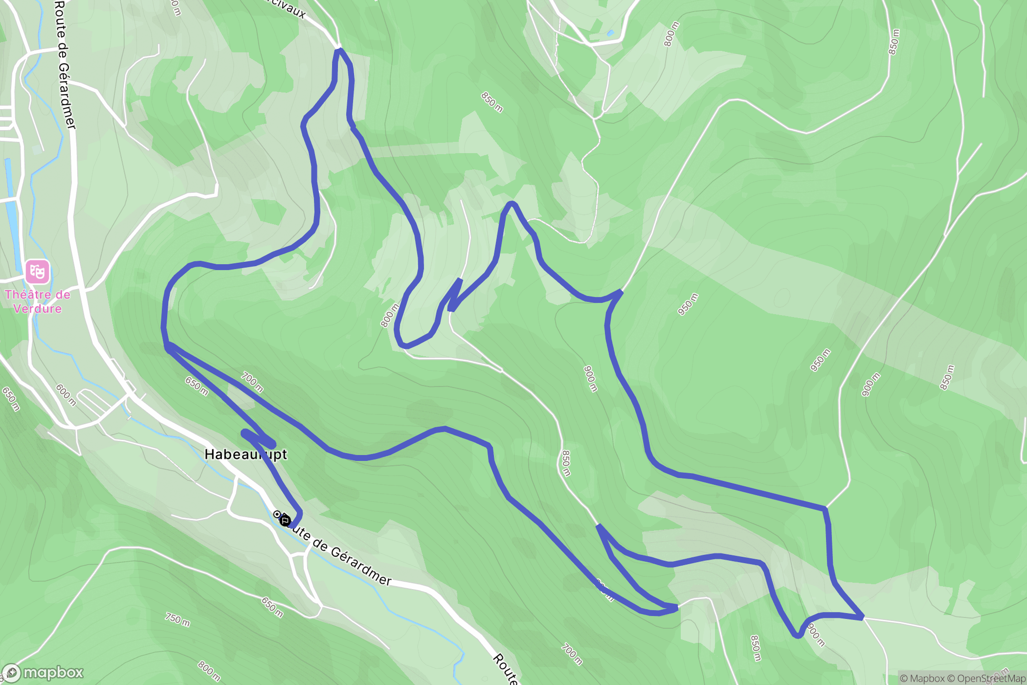 Plainfaing : carte du parcours de randonnée - France