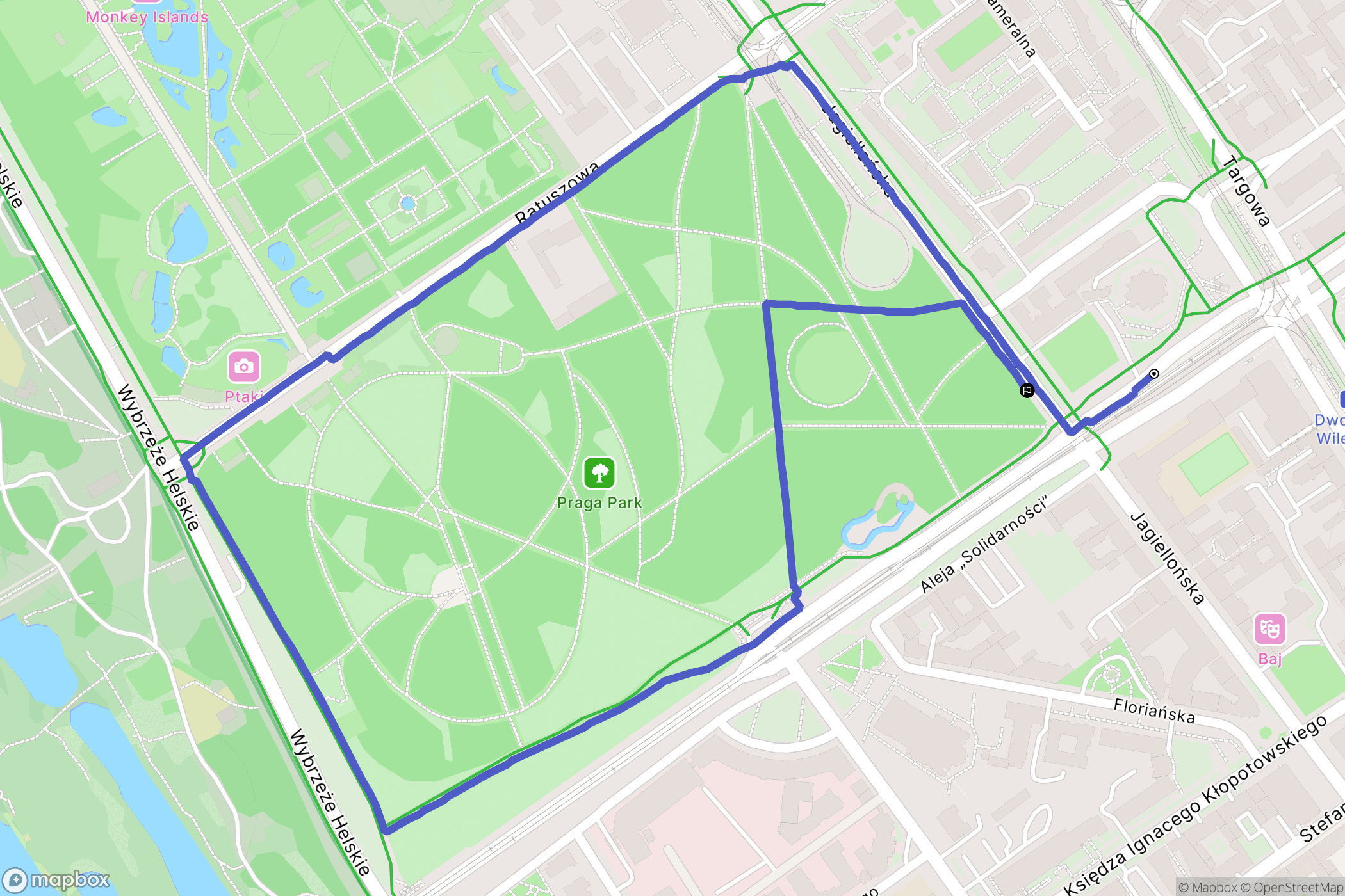 Warszawa: mapa trasy - Poland