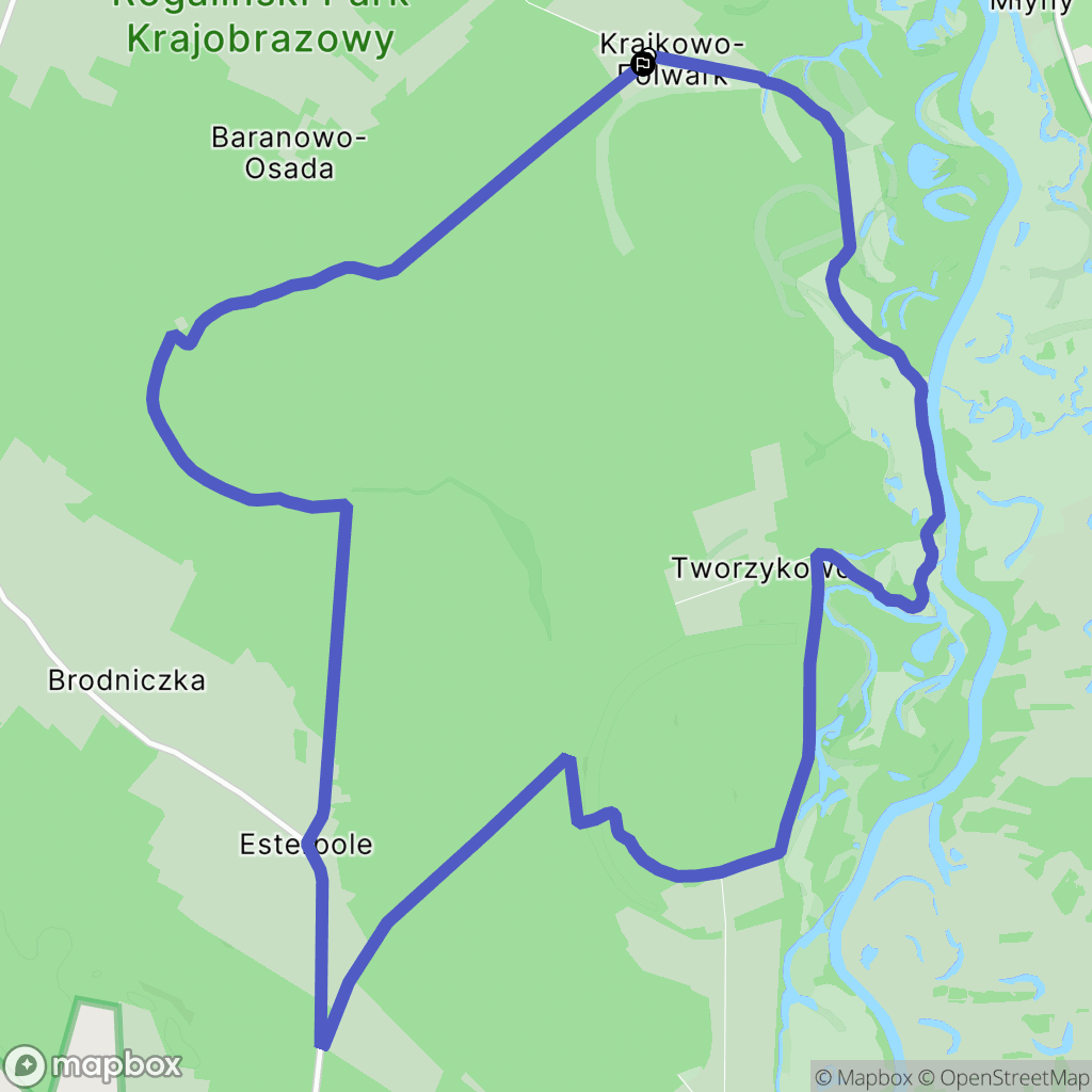 Krajkowo: mapa trasy - Poland