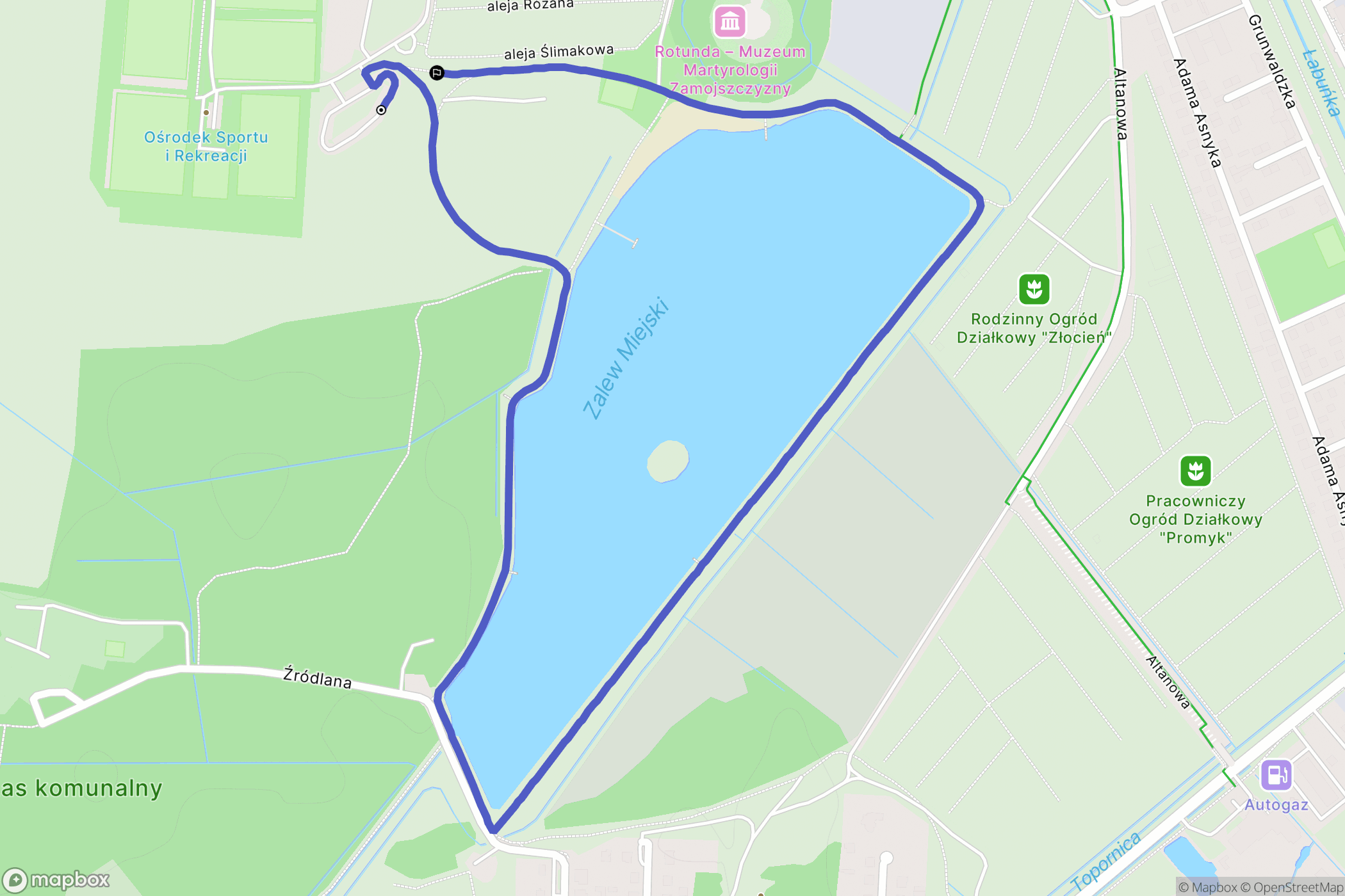 Zamość: mapa trasy - Poland