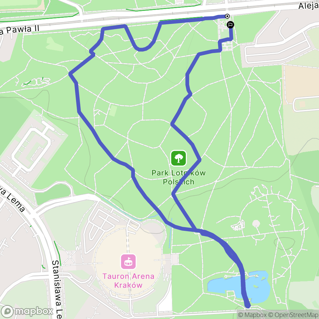 Kraków: mapa trasy - Poland