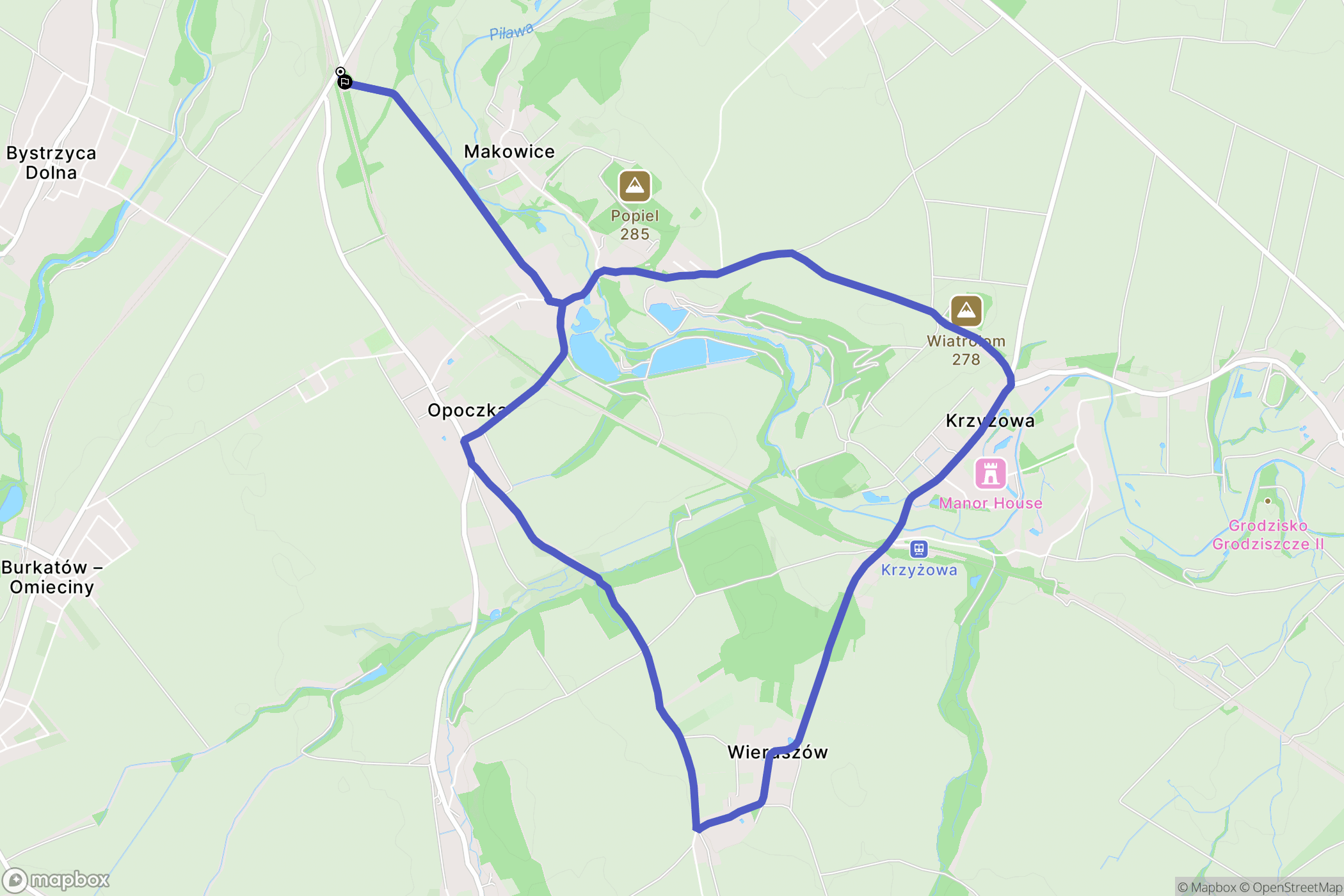 Świdnica: mapa trasy - Poland