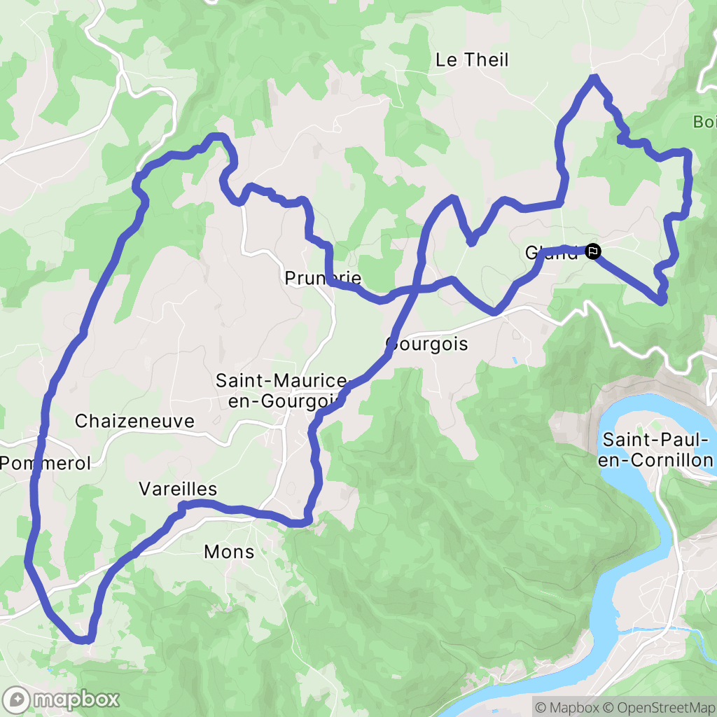 Saint-Maurice-en-Gourgois : carte du parcours de randonnée - France