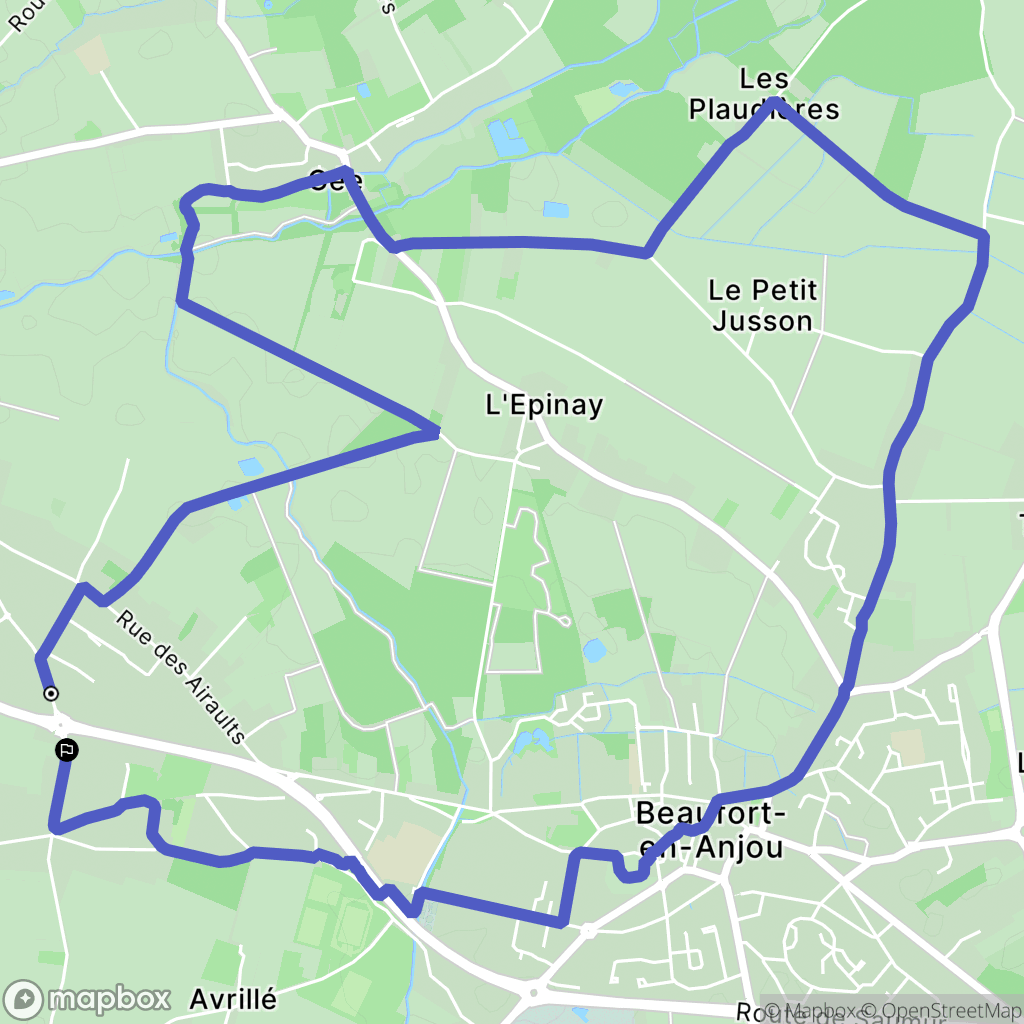 Beaufort-en-Anjou : carte du parcours de randonnée - France