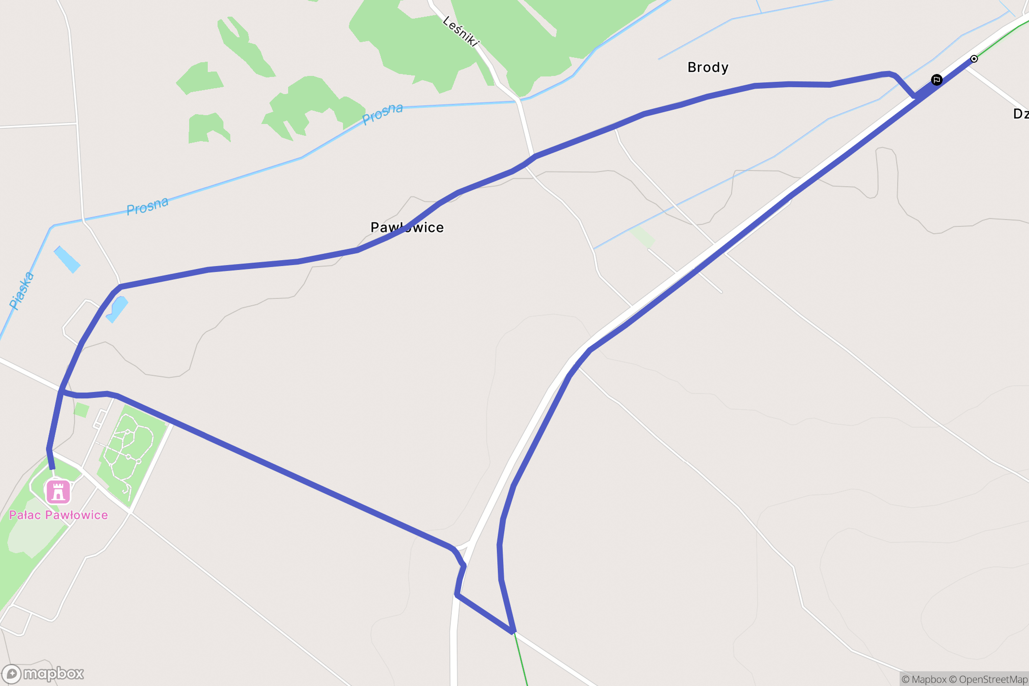 Pawłowice: mapa trasy - Poland