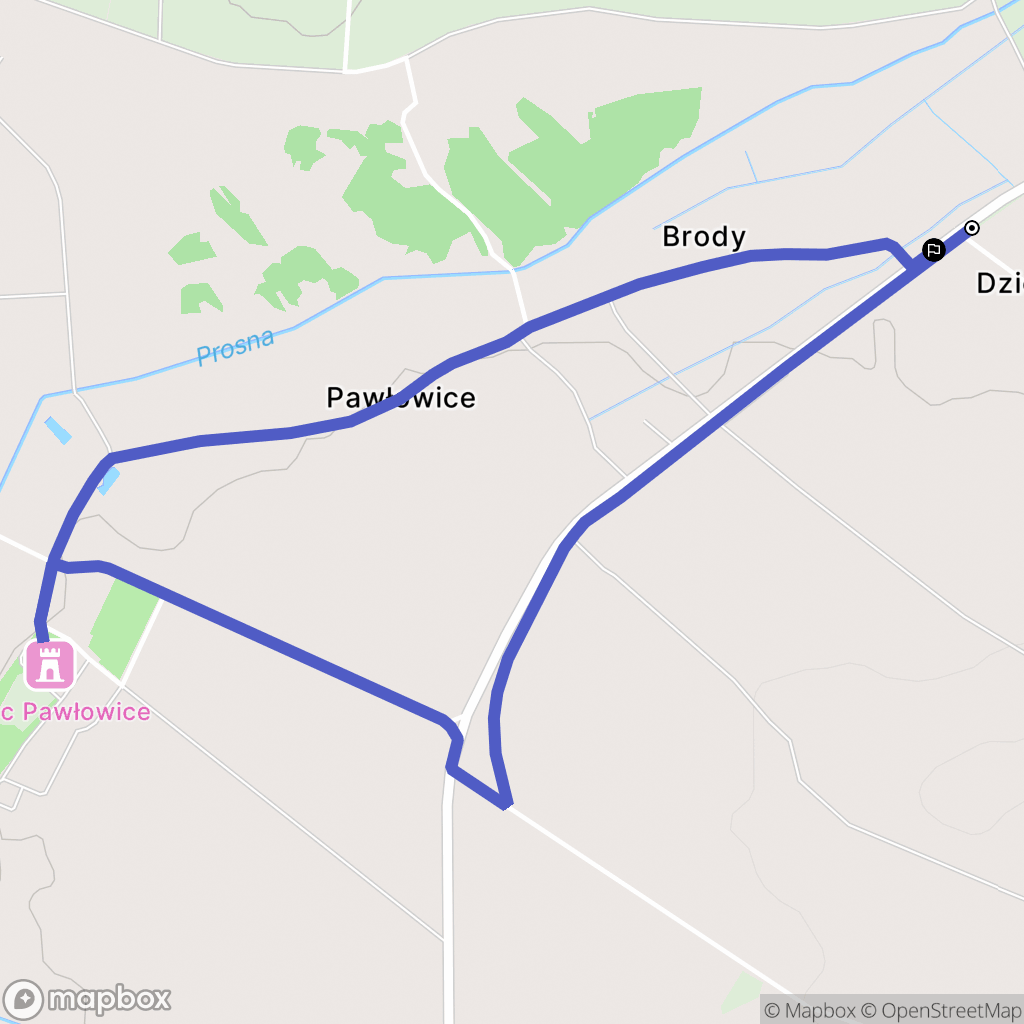 Pawłowice: mapa trasy - Poland