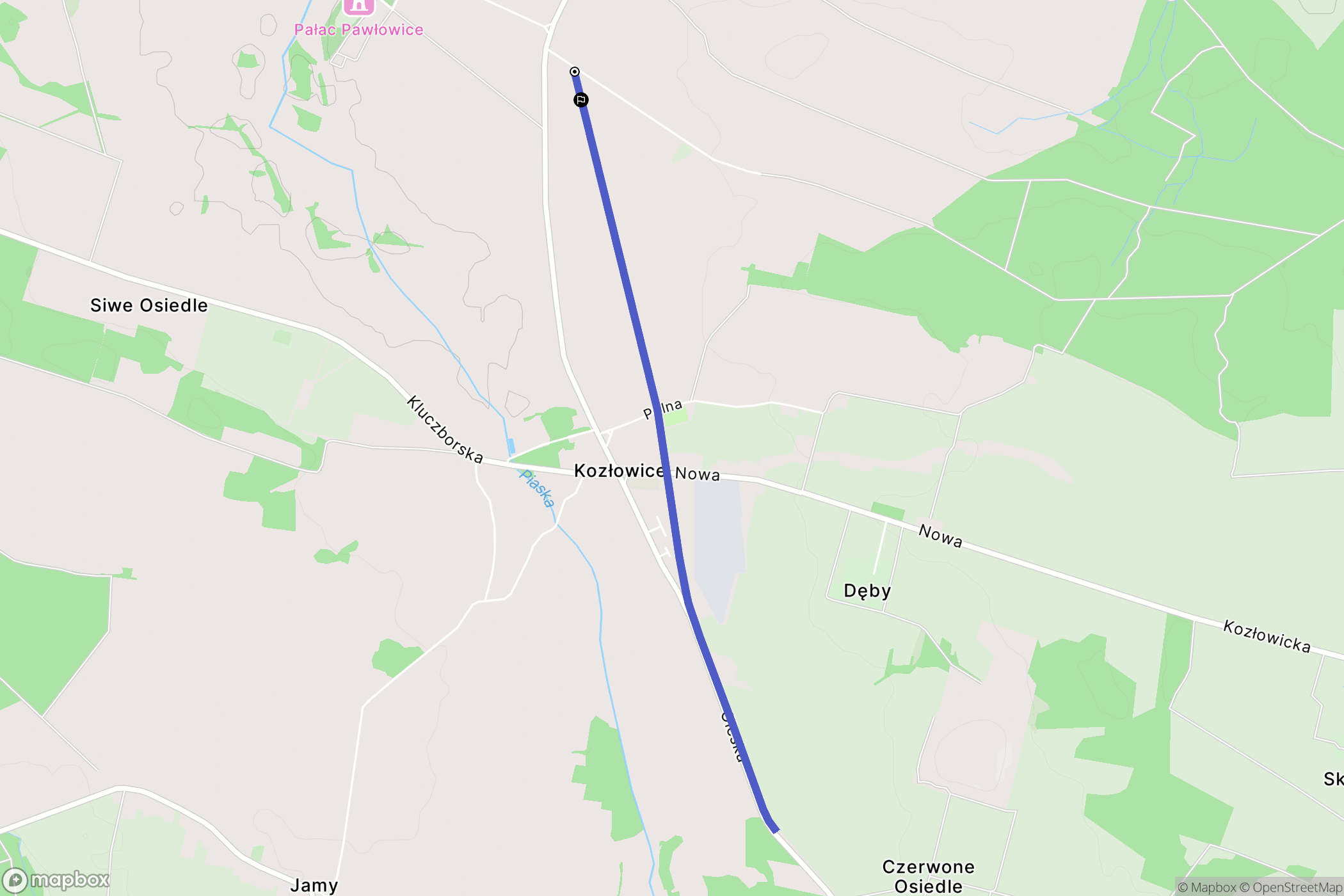 Pawłowice: mapa trasy - Poland