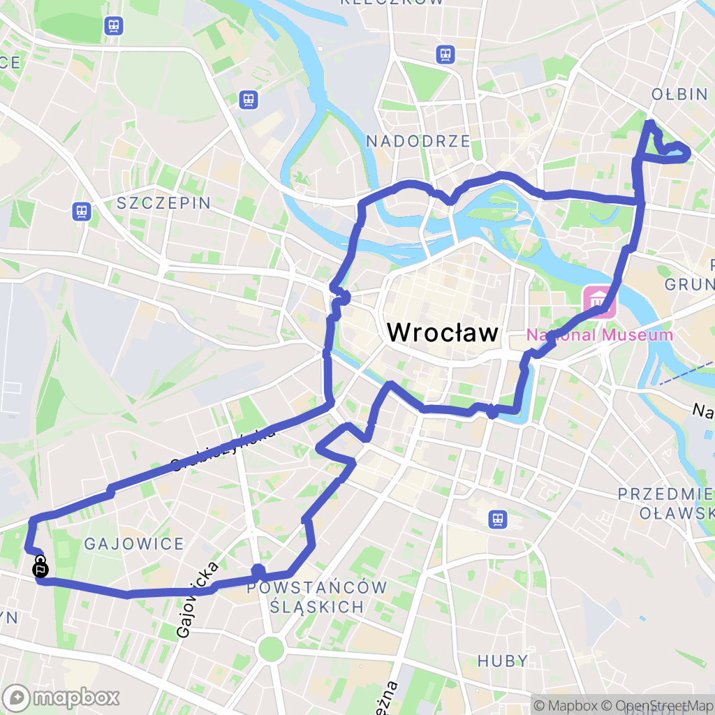 Wrocław: mapa trasy - Poland