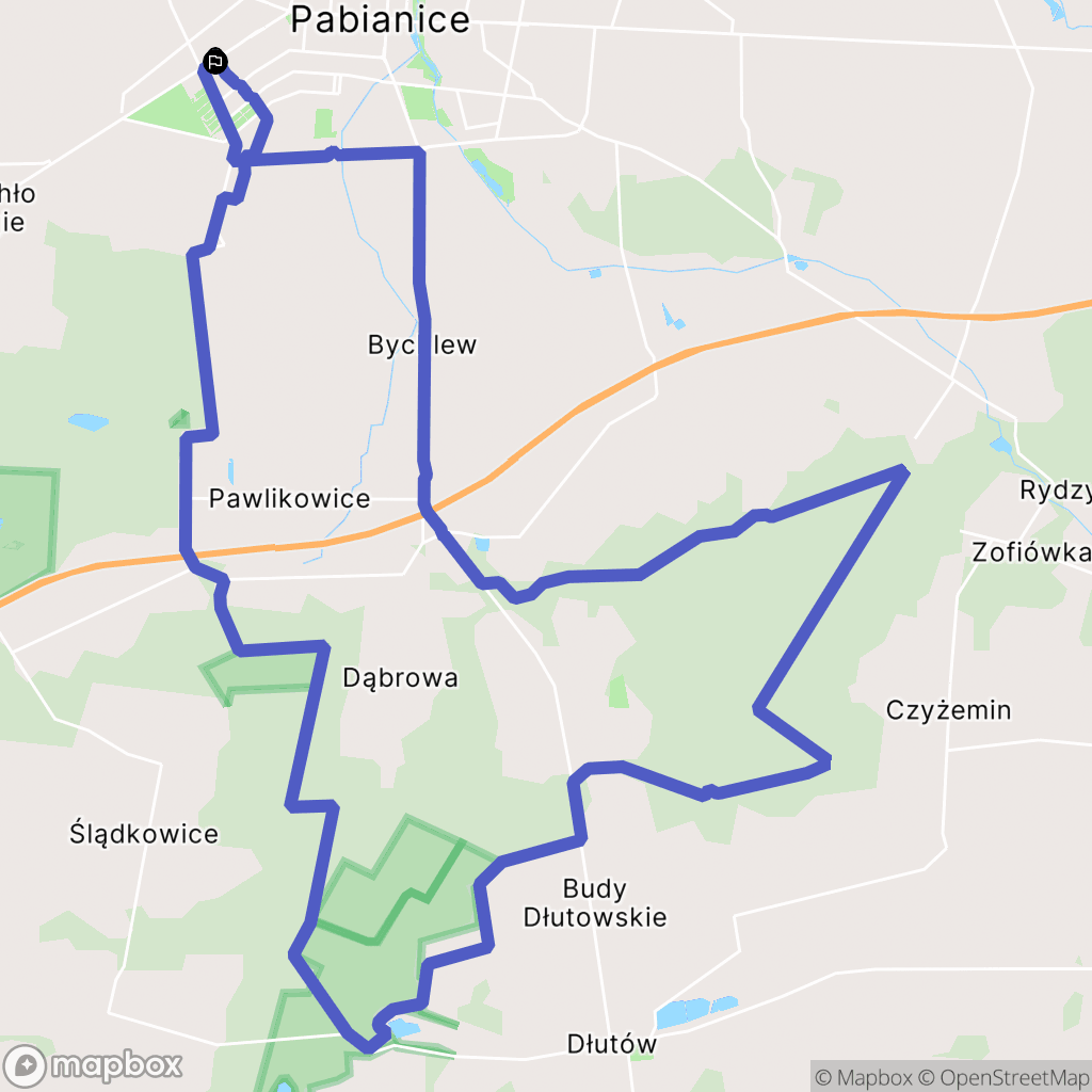 Pabianice: mapa trasy - Poland