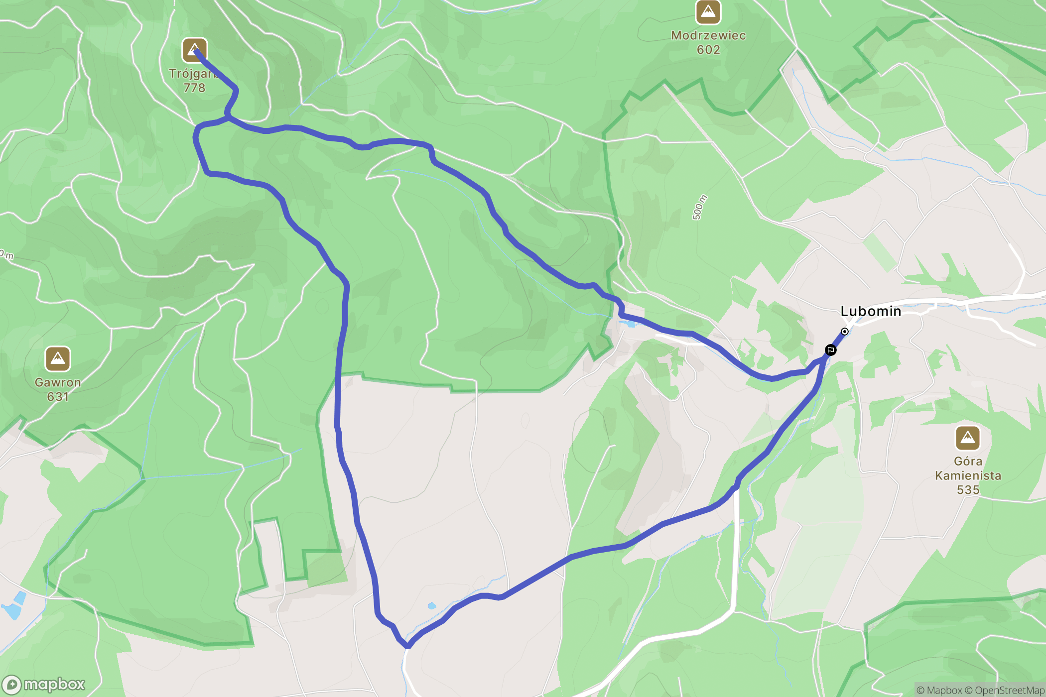 Lubomin: mapa trasy - Poland