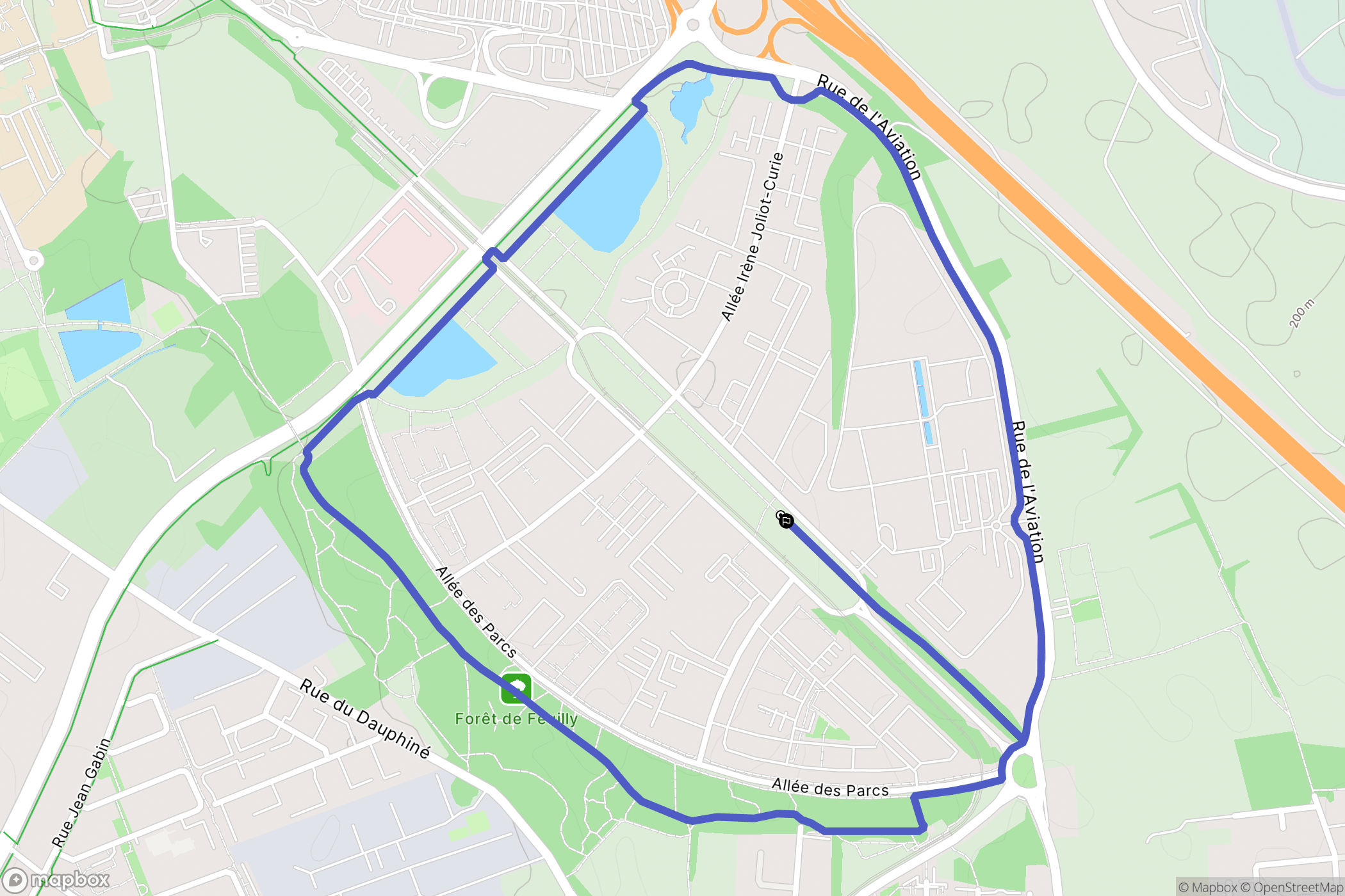Saint-Priest : carte du parcours de randonnée - France