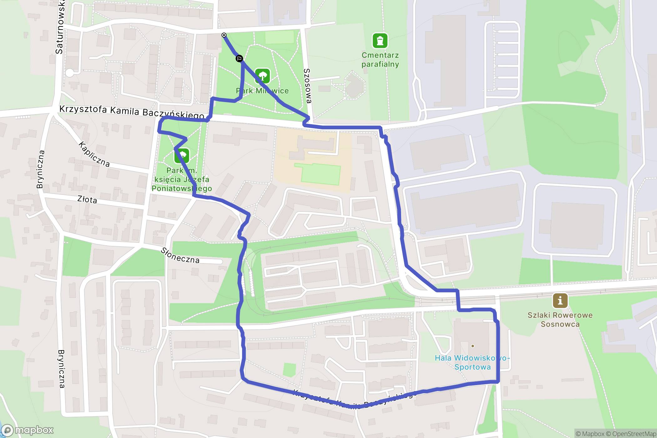 Sosnowiec: mapa trasy - Poland