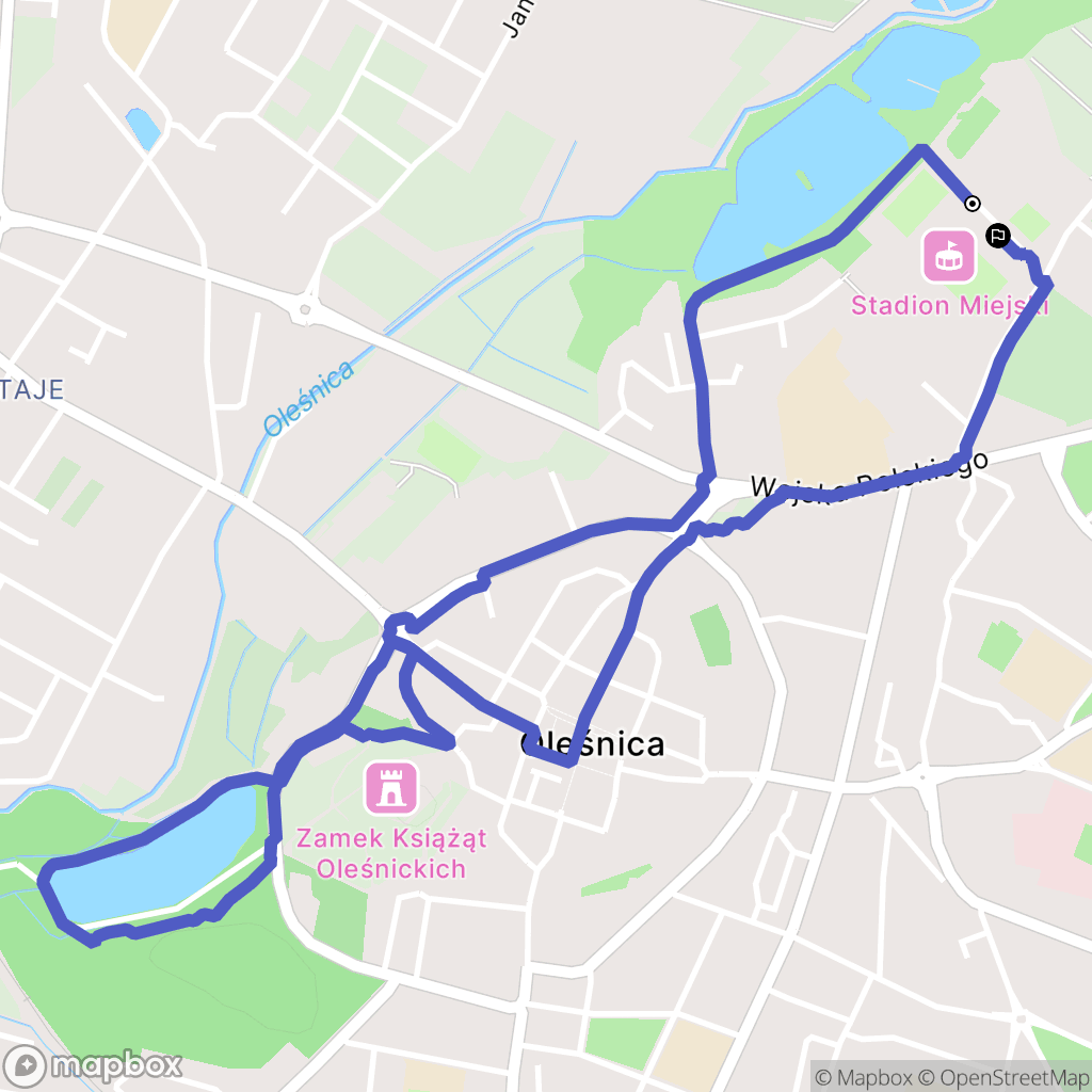 Oleśnica: mapa trasy - Poland