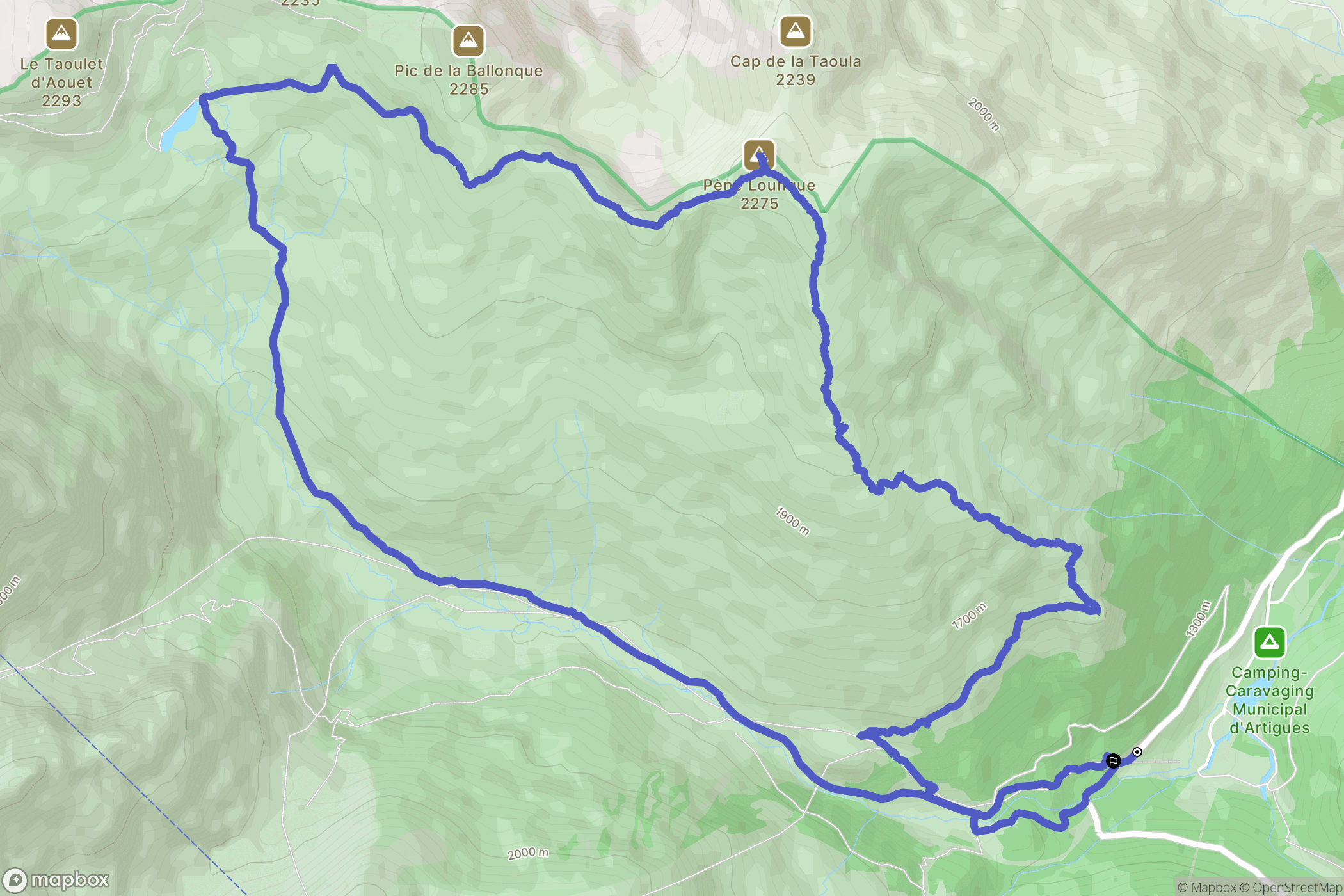 Campan : carte du parcours de randonnée - France