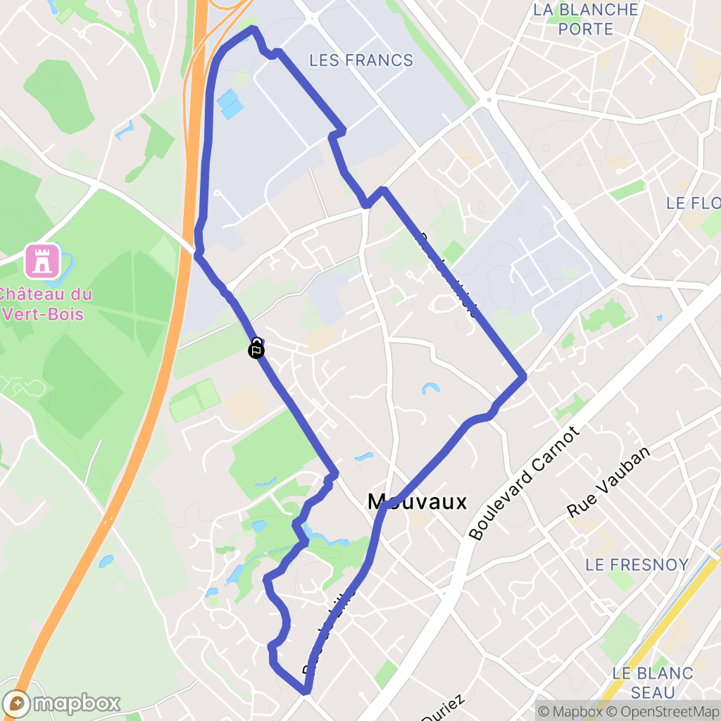 Mouvaux : carte du parcours de randonnée - France