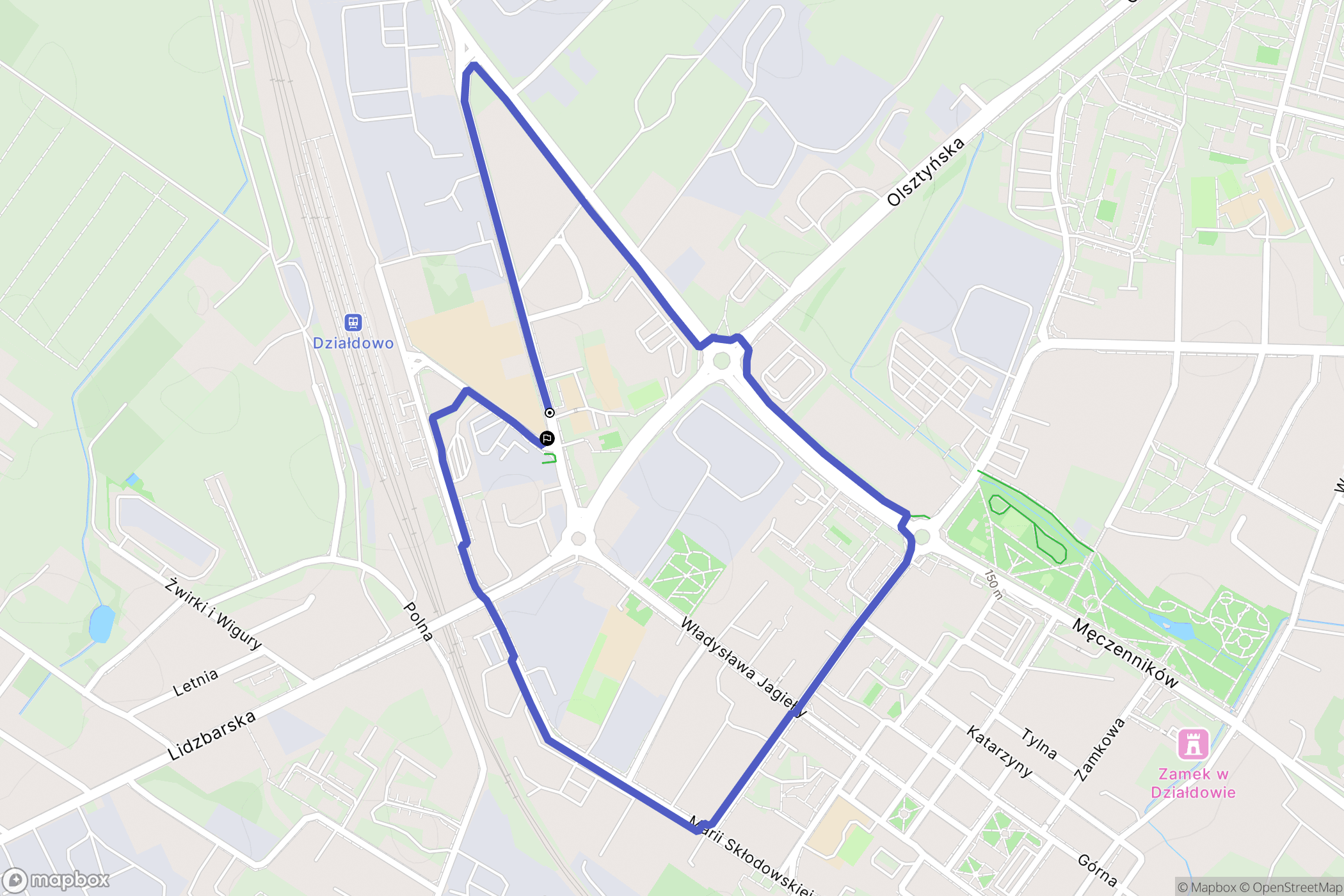 Działdowo: mapa trasy - Poland